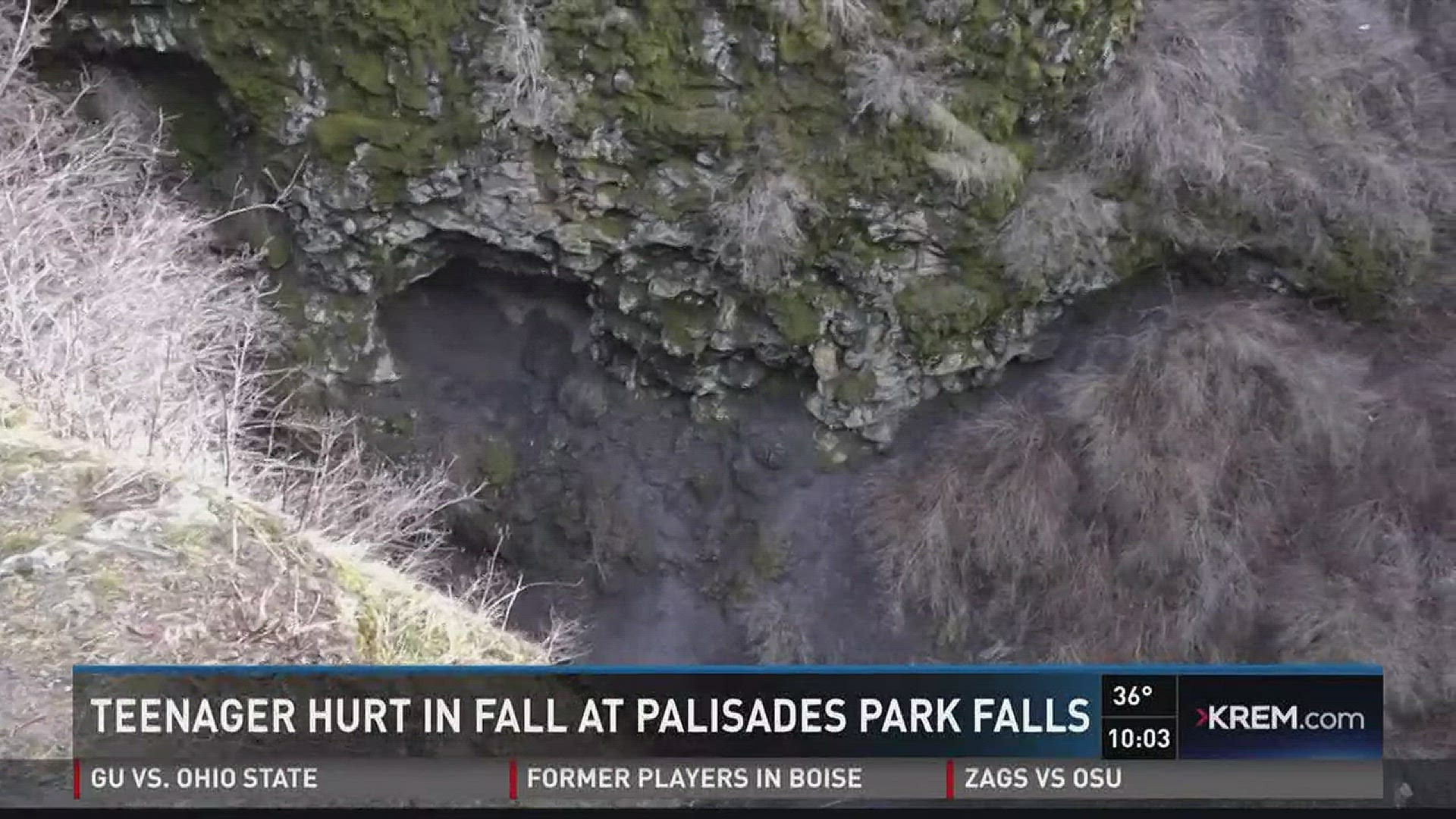 The Spokane Fire Department said a rescue team helped an 18-year-old man after a fall at Palisades Park.