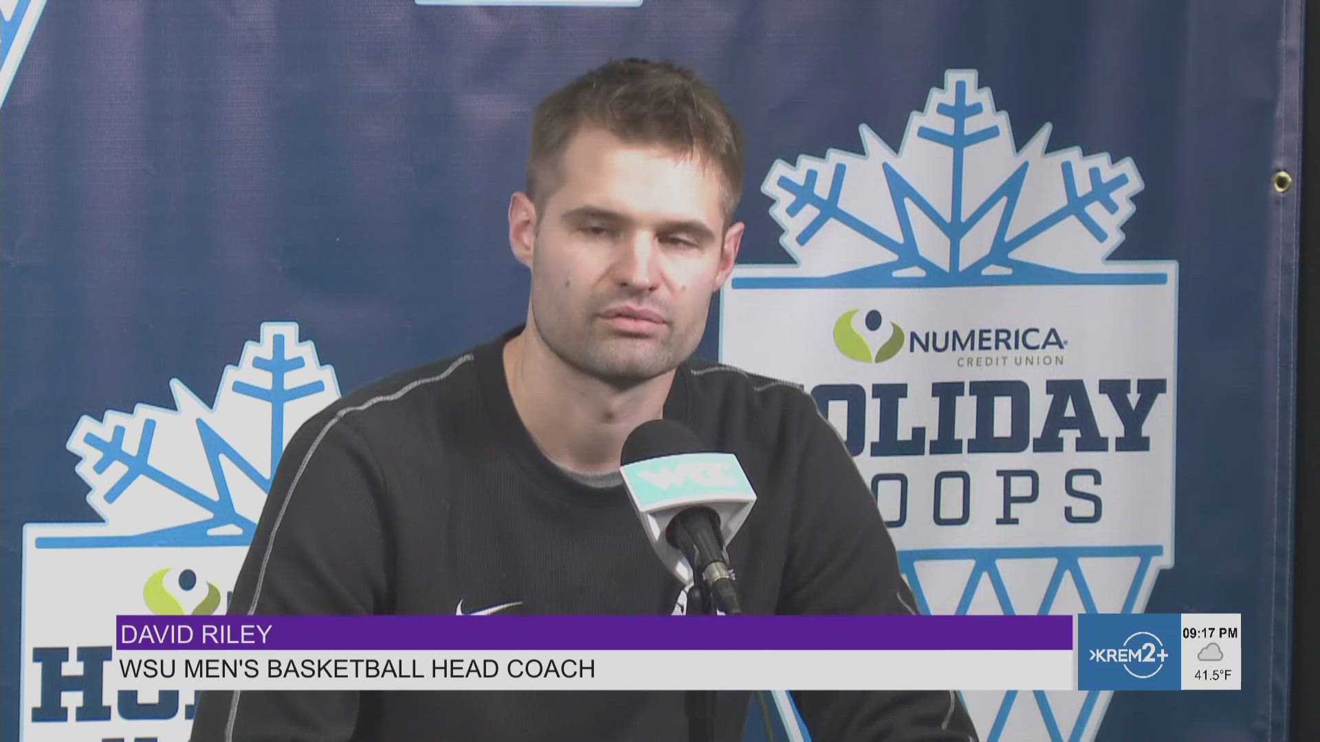 WSU and EWU speak to the media following Thursday’s Holiday Hoops matchup at the Spokane Arena. WSU came away with the (enter score here) win over EWU.