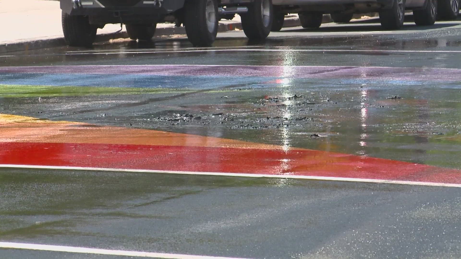 Spokane Arts and Spokane Pride began fundraising on Saturday and fully raised the money to re-paint the crosswalk after it was set on fire last Thursday.