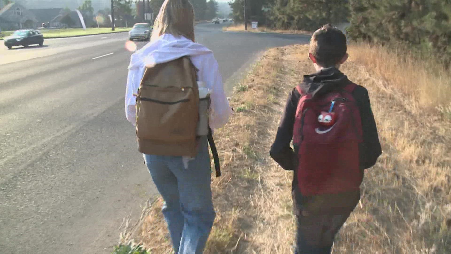 Our KREM 2 reporter had the opportunity to walked with one of the student affected for the bus shortage, who has to walk more than two miles to arrive to the school.