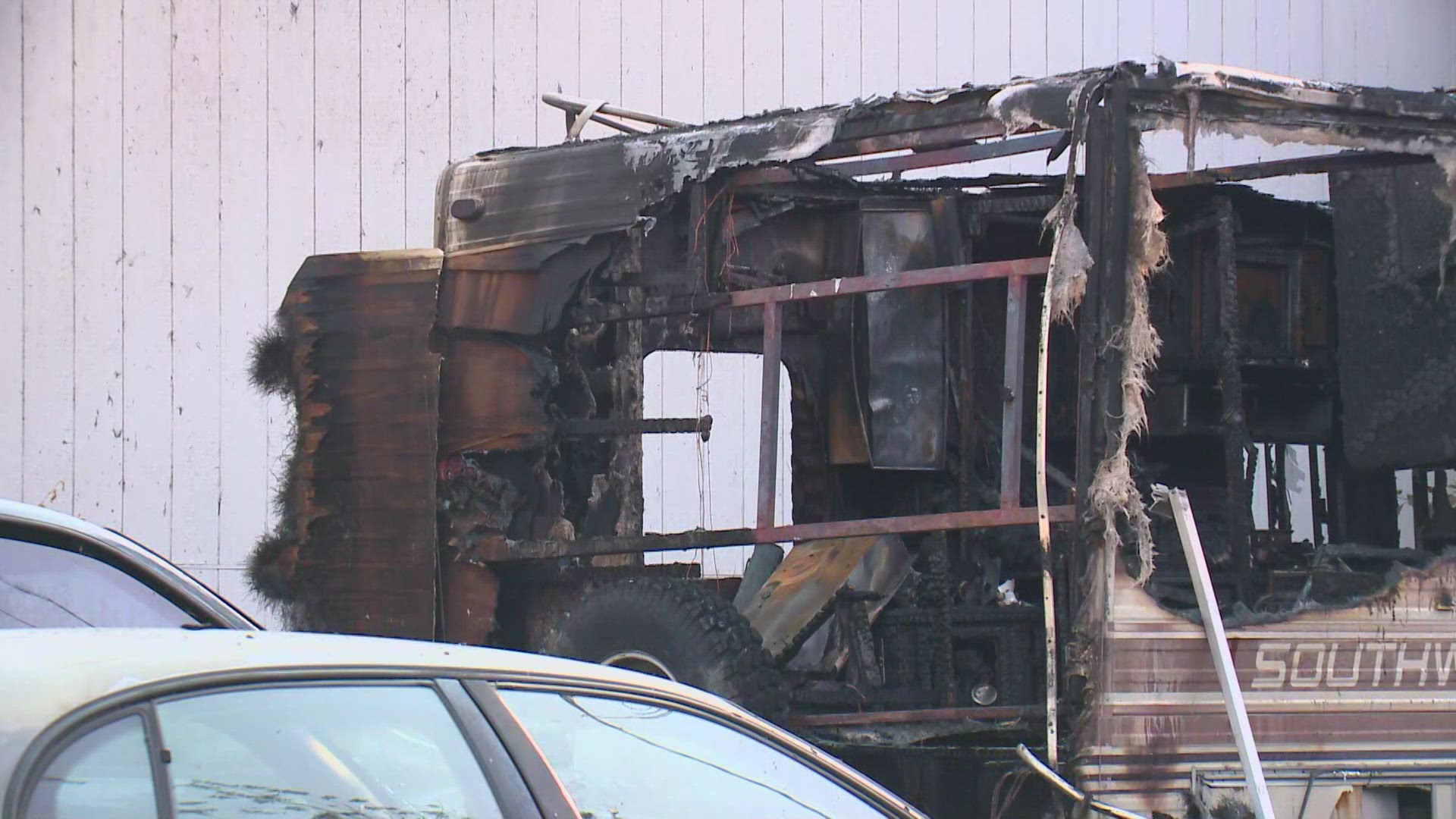 Spokane firefighters responded to a call early Wednesday morning about a camper van fire.