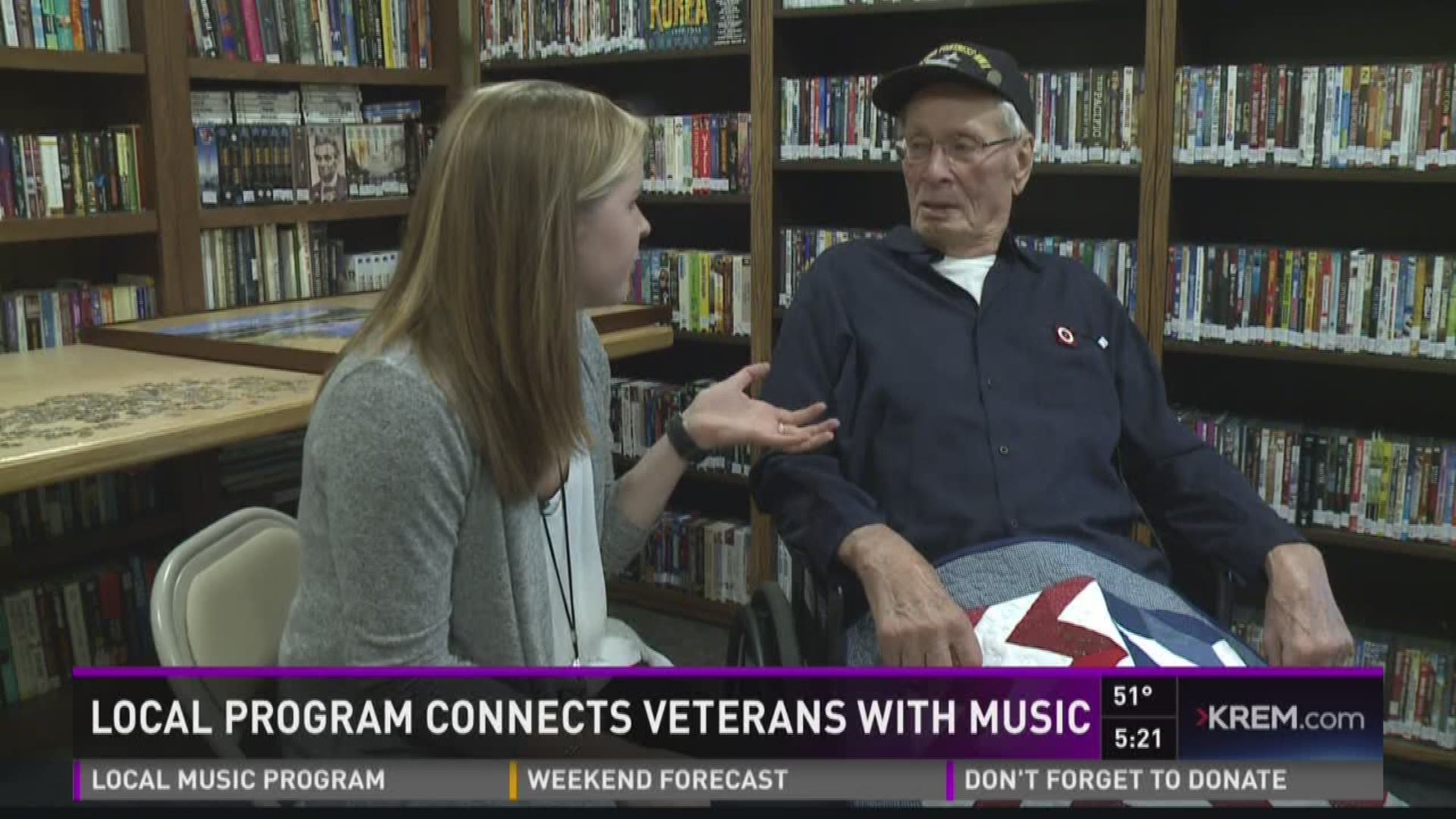A program right here in Spokane helps veterans learn -- or reconnect -- with music. KREM 2's Laura Papetti introduces us to the Music and Memory Program. (11/11/16)