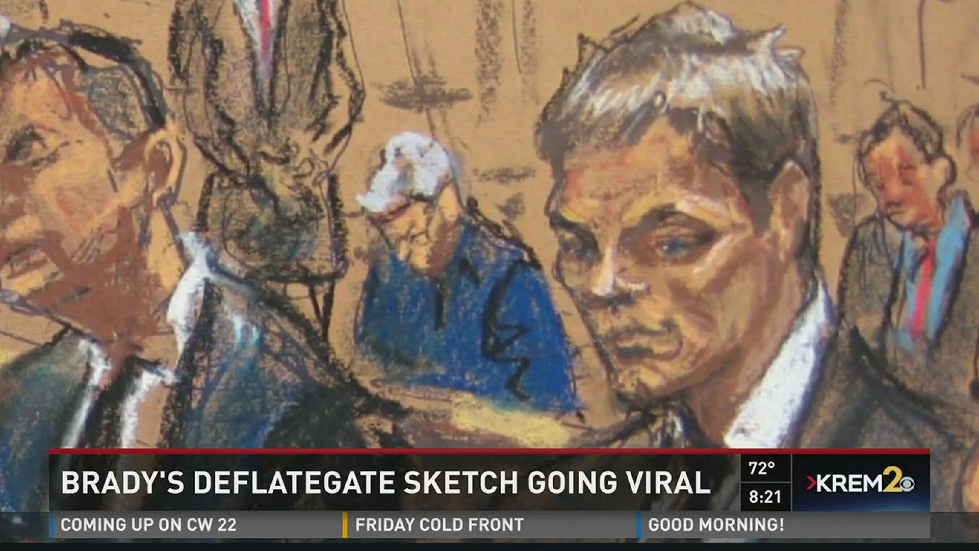 Tom Brady courtroom sketch: A unique take on his face.