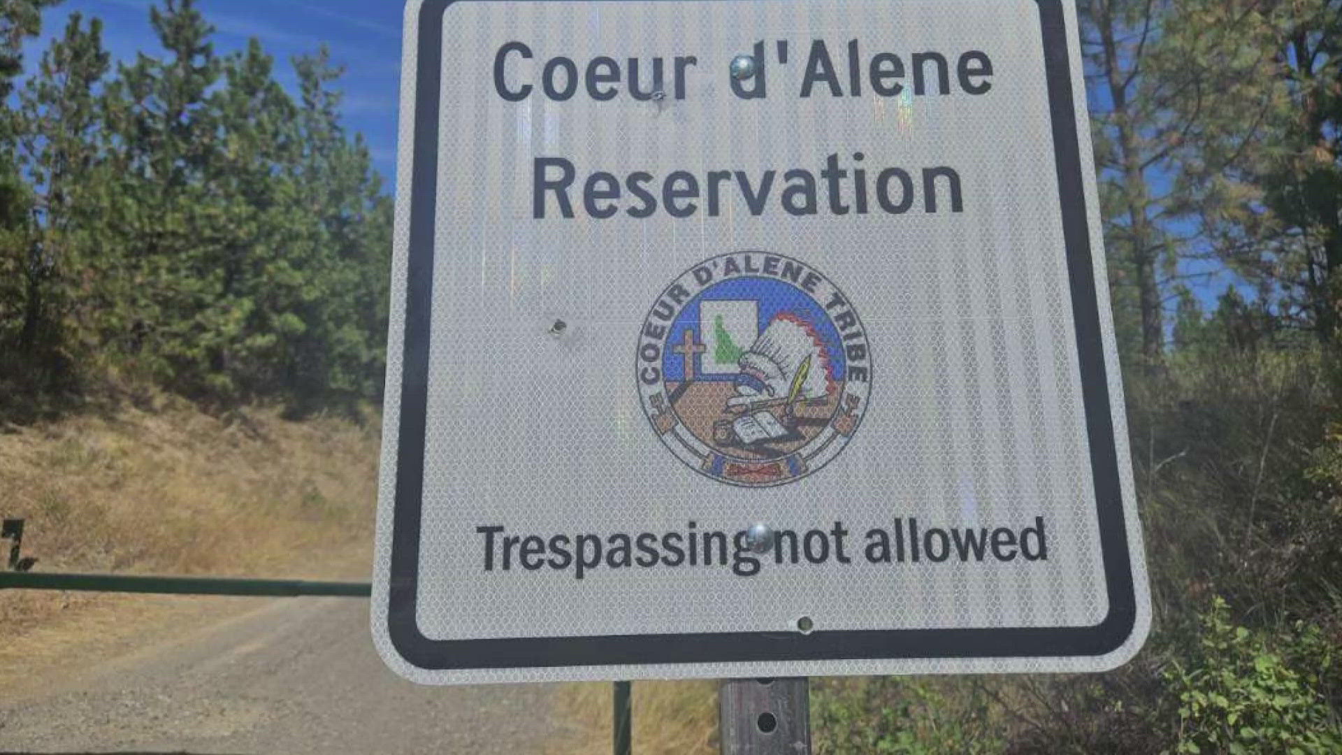 The gate and signs were installed after several trespassing incidents in order to protect the land, which is used by Tribal members for hunting and gathering.