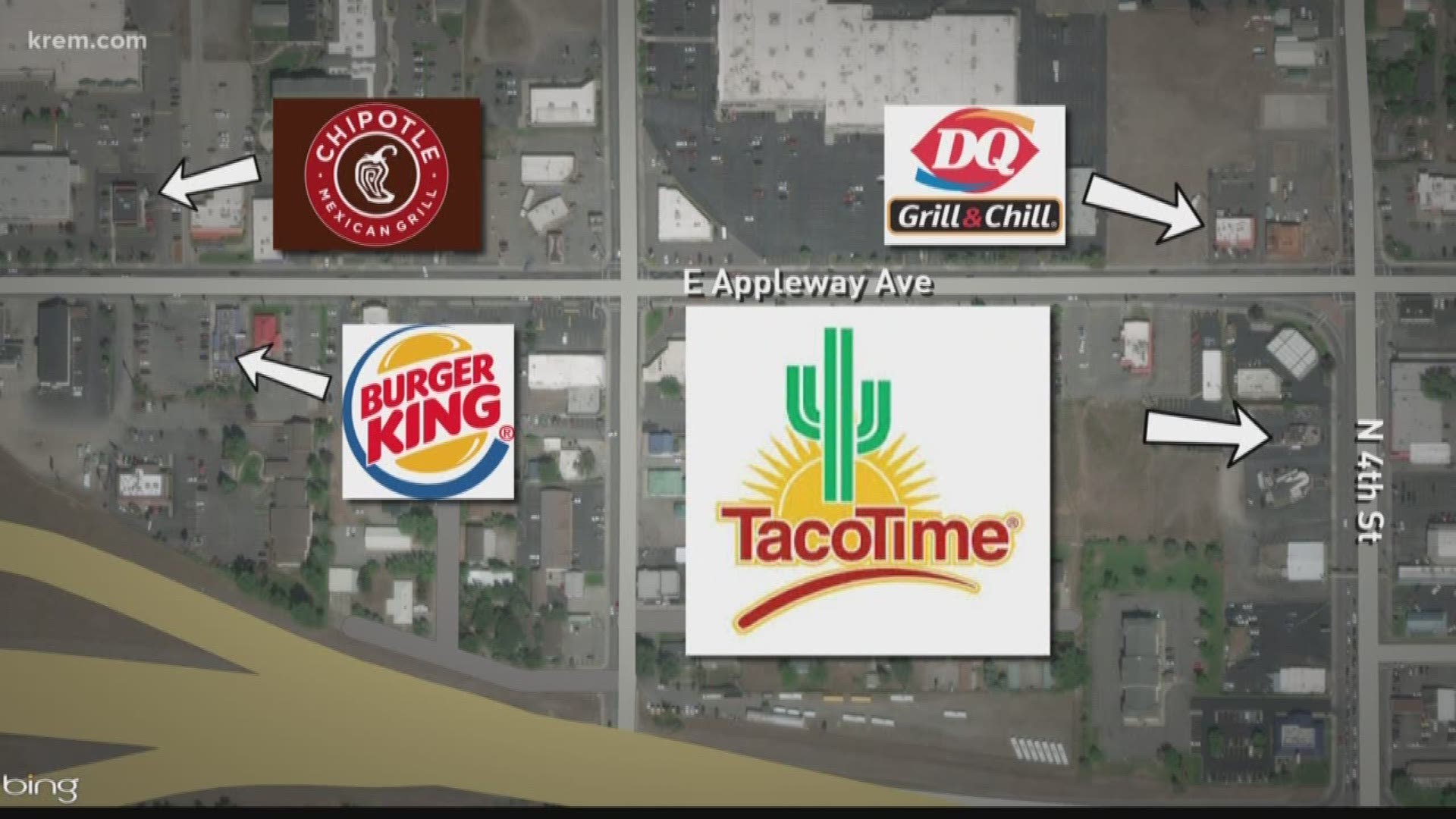 Four fast food restaurants within a two-block radius have all coincidentally closed their doors recently. The closings have all been within the last year, it appears.