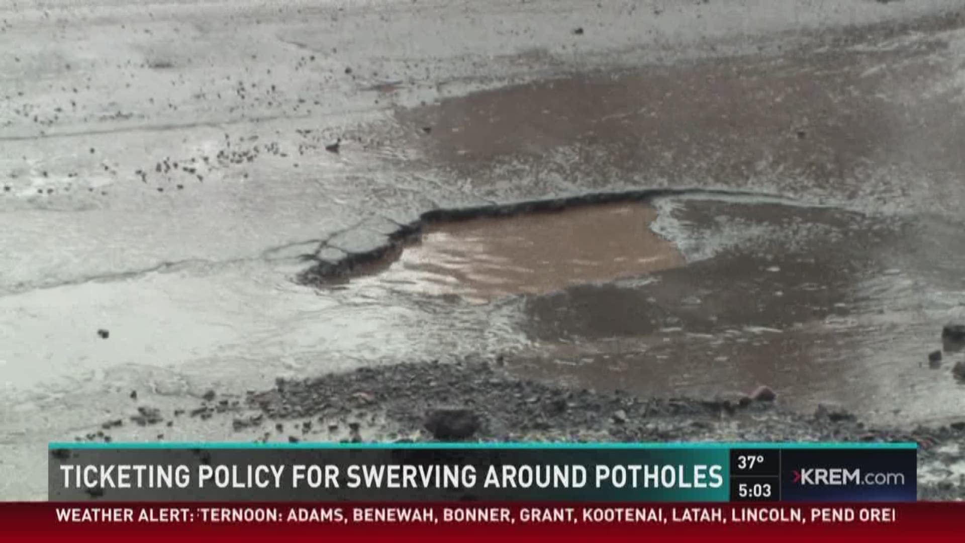 KREM 2's Lindsay Nadrich explains what traffic laws say about swerving or slowing down to avoid potholes. (2-20-17)