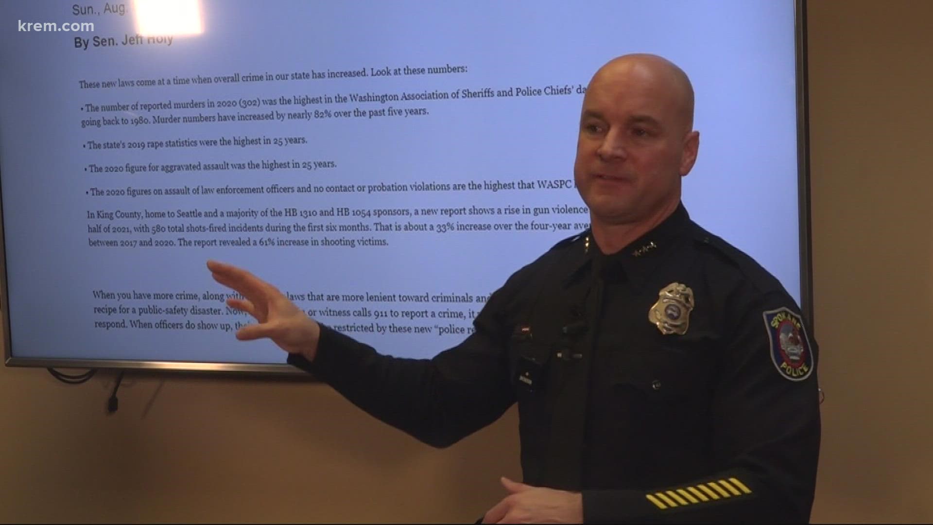 Senate bill 5919 seeks to clarify when a officer can use physical force. Spokane Police Chief Craig Meidl said this bill would help police serve better the community