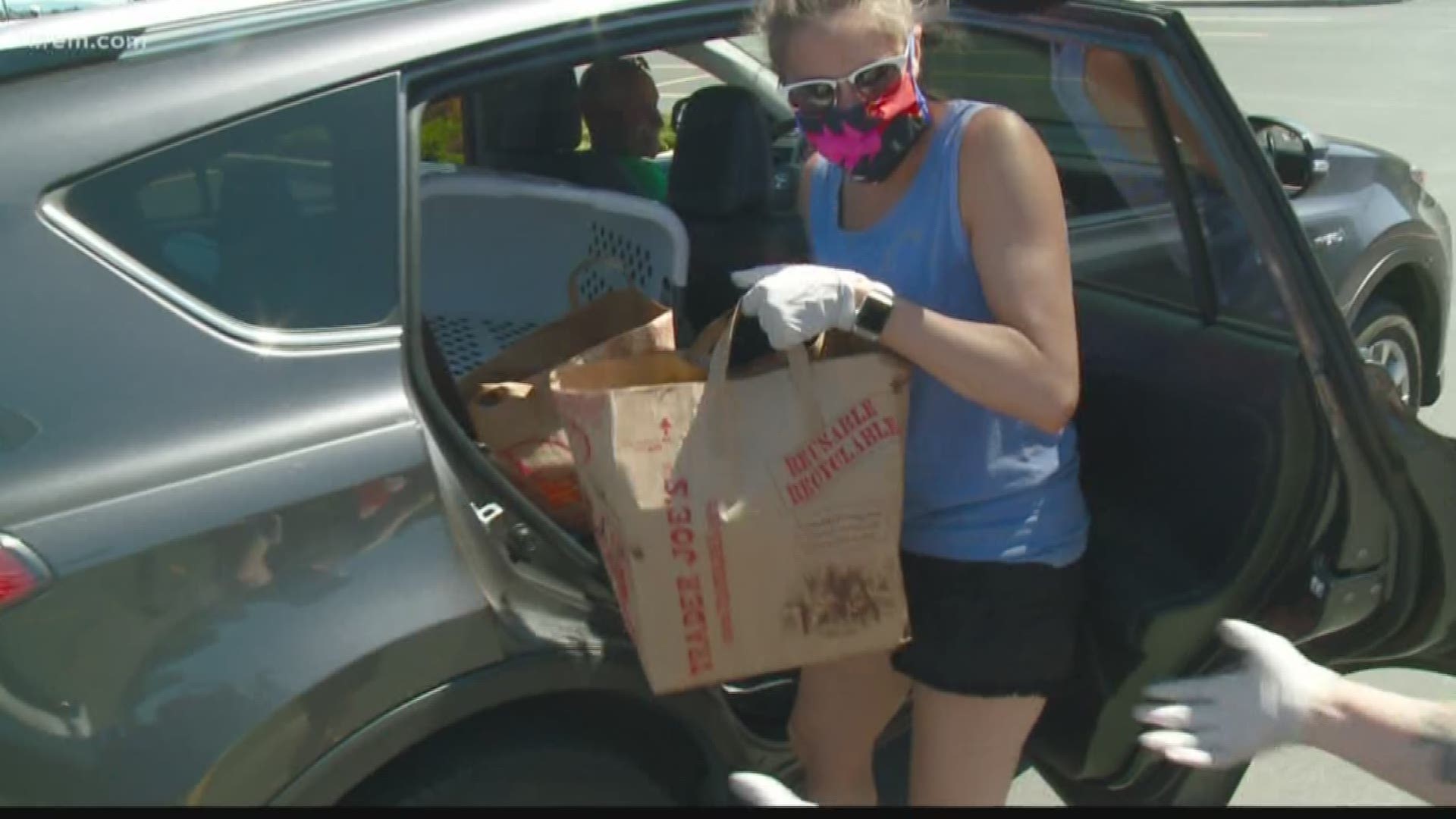 More than four hundred cars drove through to drop off donations outside of the church to help make sure no one goes hungry.