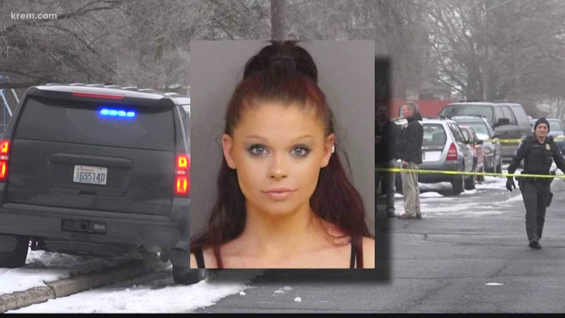 Officers received a tip that 25-year-old shooting suspect Ashley Horning was in a parking lot. When officers arrived, she was with another person but their relationship was unclear.