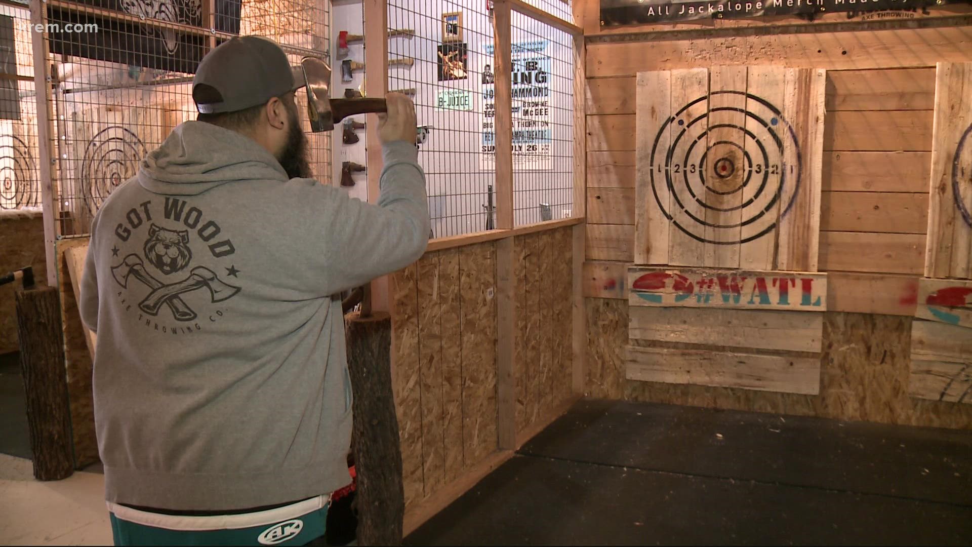 Spokane axe throwing business, Jumping Jackalope, is growing despite challenges from nearby construction. | Boomtown