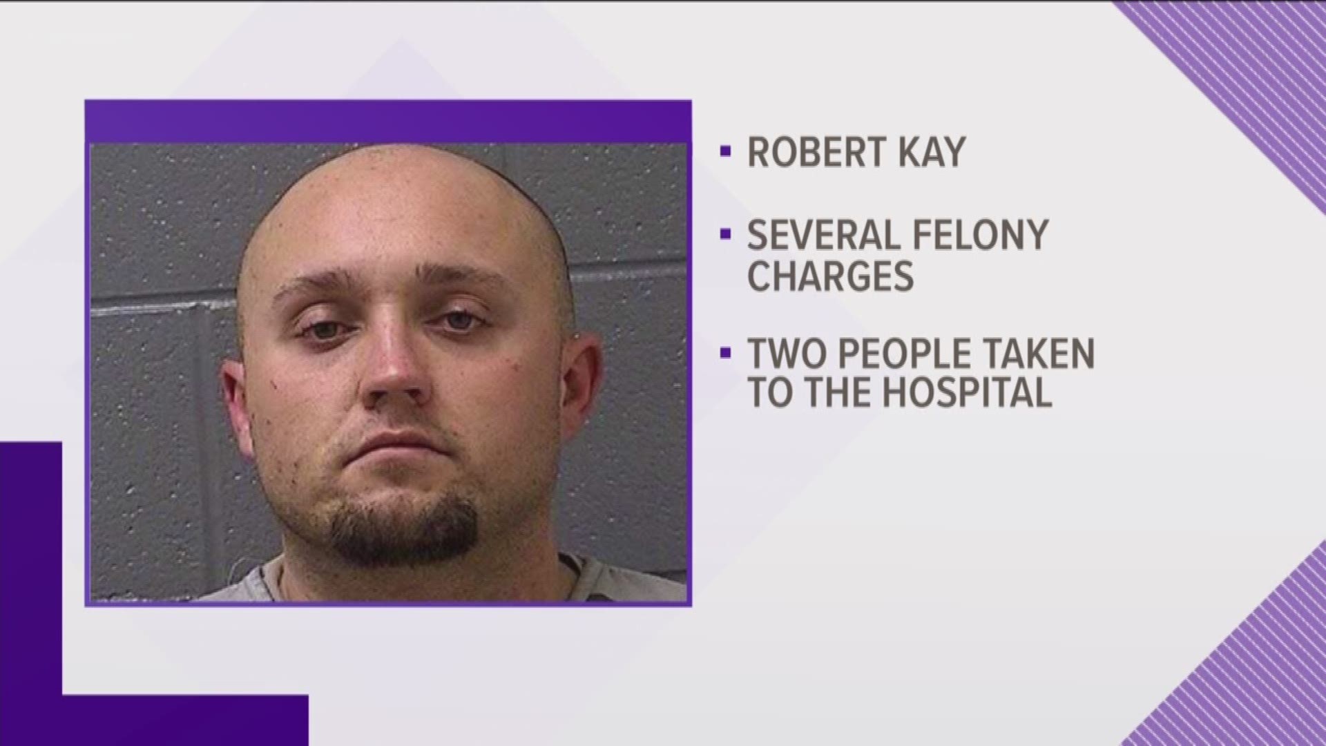 Robert Kay broke into the home of a family in Lewiston, and as he was leaving with bags full of their belongings, the family came home. He assaulted two of them with a broken lamp.