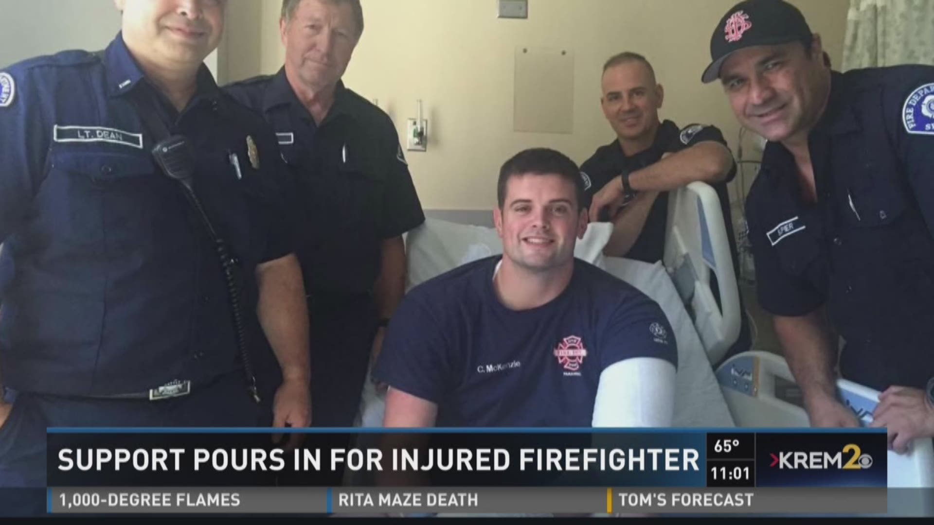 Support pours in for injured firefighter