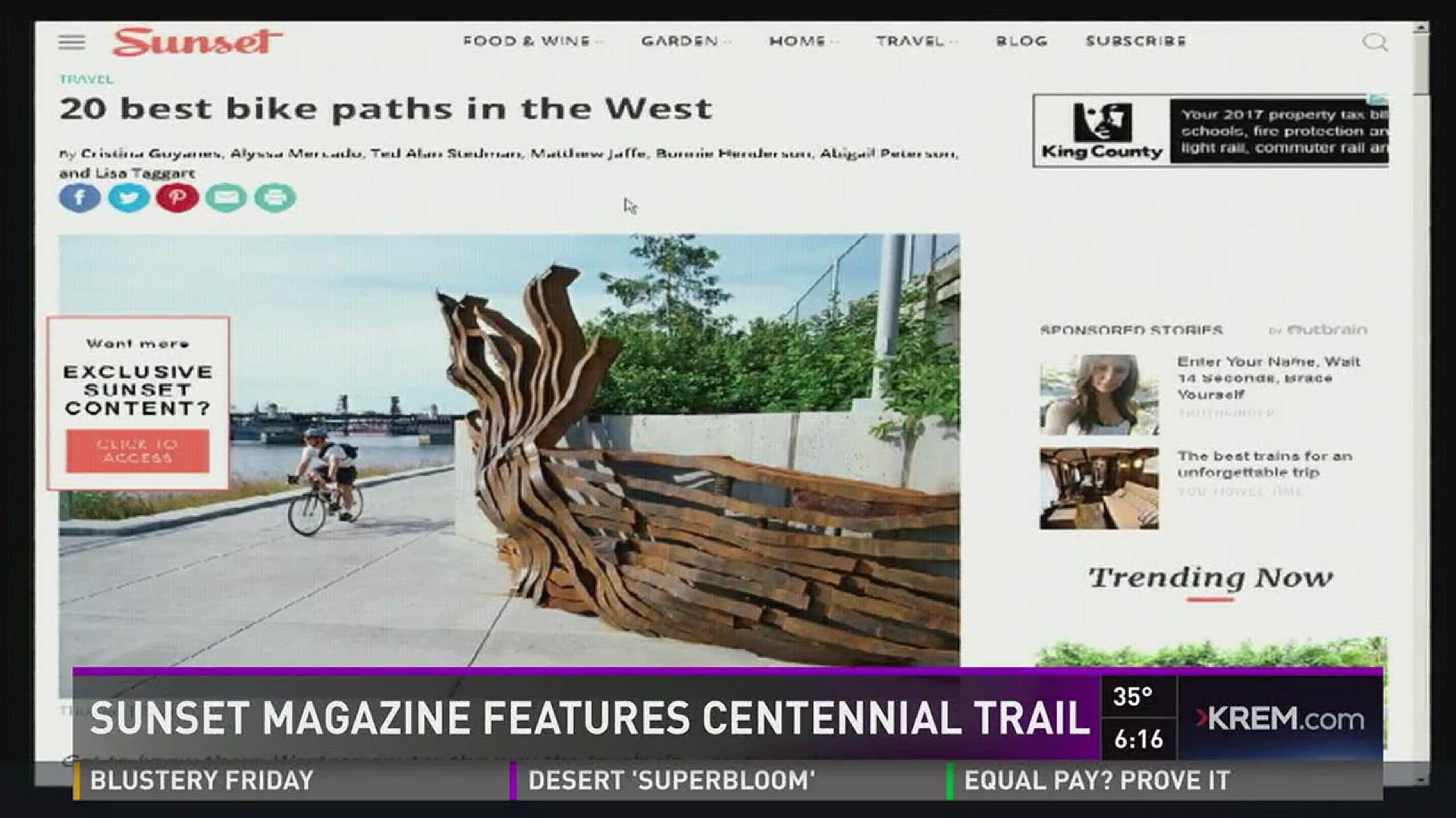 Spokane's Centennial Trail makes top 10 bike paths in the West