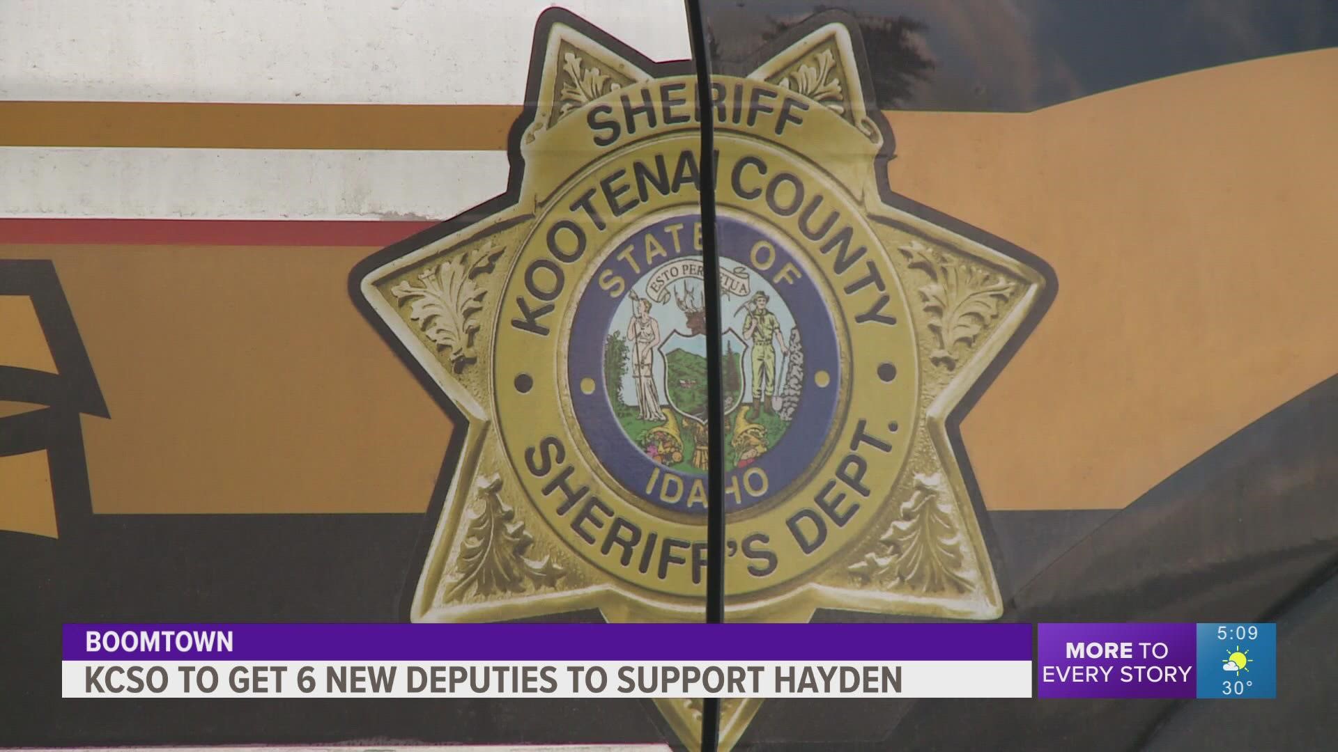 The Hayden budget will increase by $543,843 to cover an additional six sheriff's deputies assigned to Hayden.