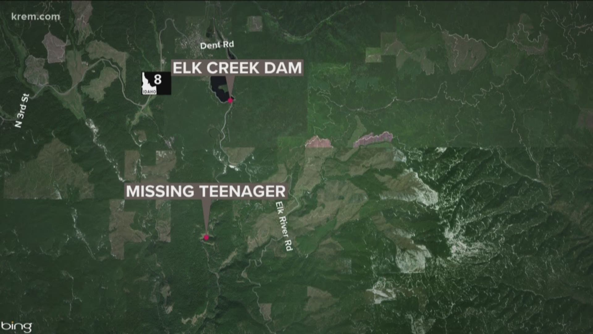 The 16-year-old boy was hiking at Elk Creek Falls on Sunday when he lost his footing and fell in, authorities said. Water flow in the area will be reduced on Tuesday to assist with the search.
