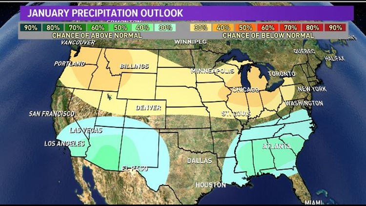 Below average snowfall expected in January for Spokane | krem.com