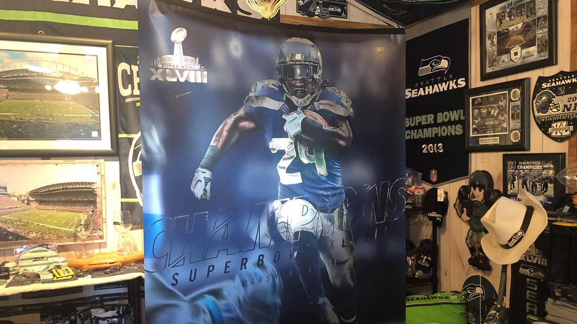 Nine Mile Falls woman takes Seahawks fandom to next level with 'Mom Cave'