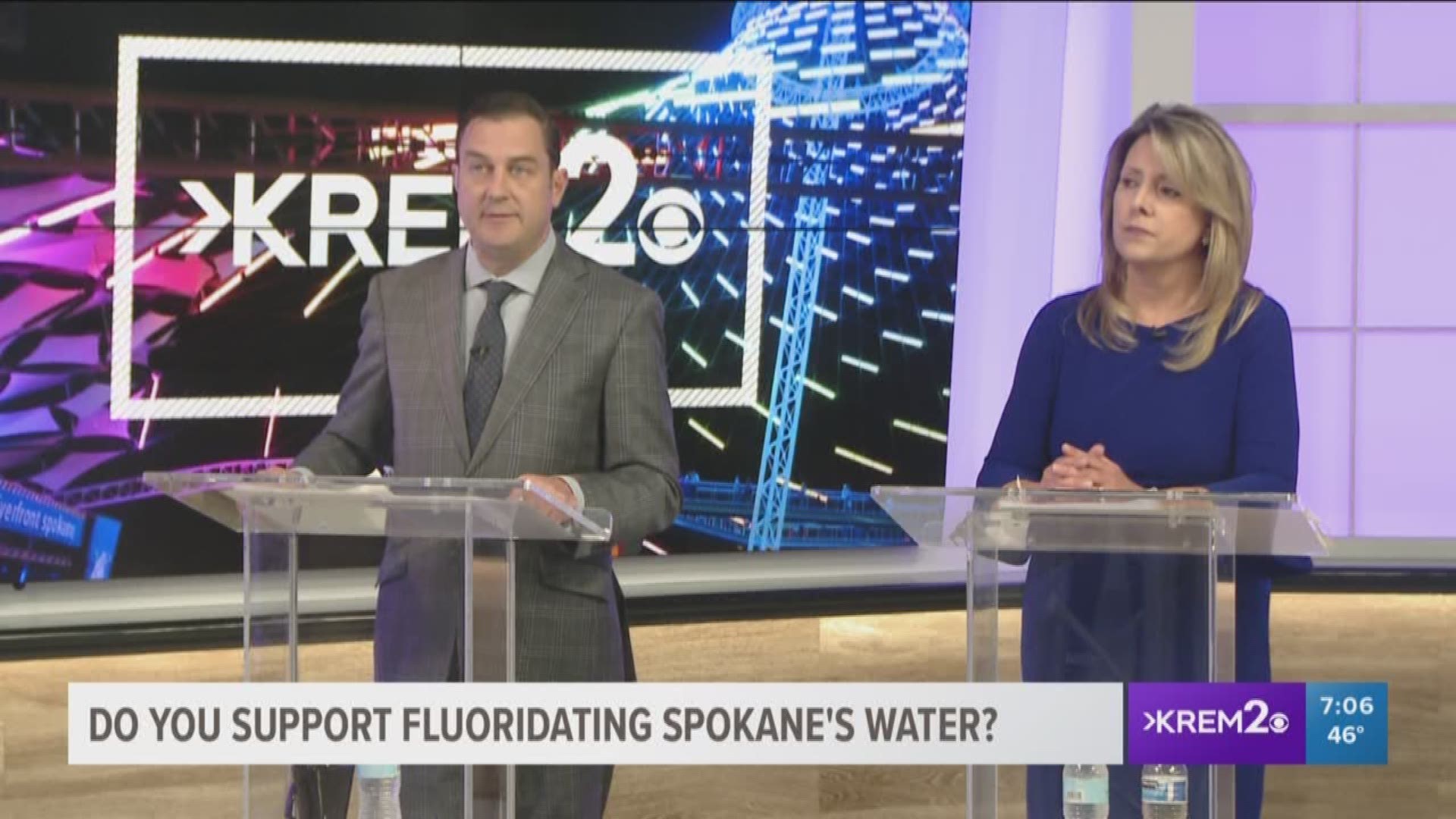 Both candidates were asked if they support adding fluoride to Spokane's water.