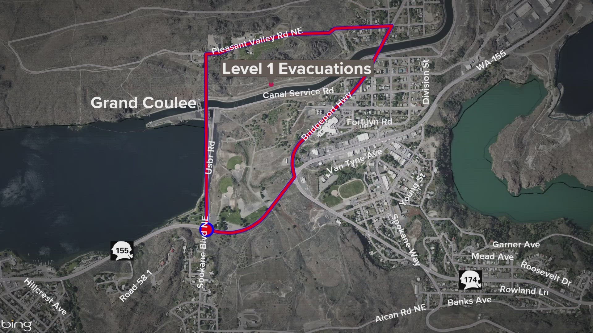 Level 1 evacuations issued