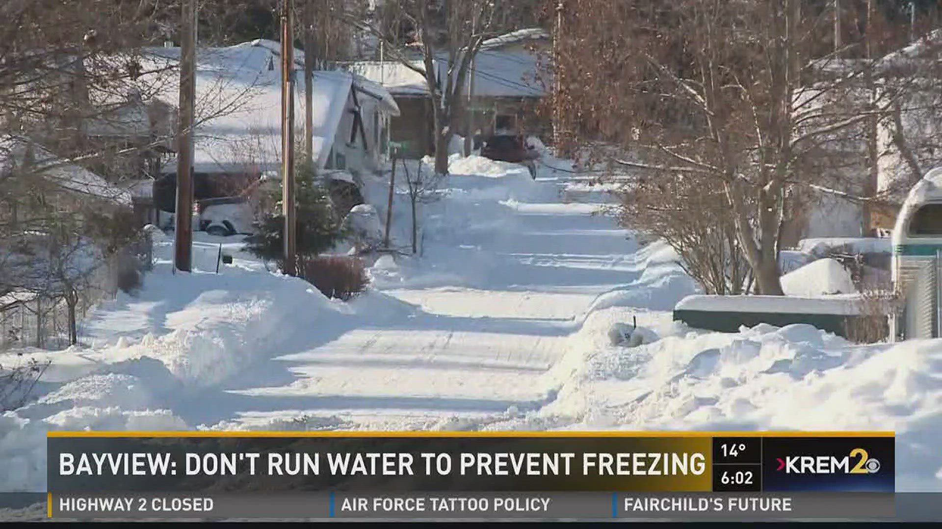 Bayview asks residents not to run water to prevent freezing