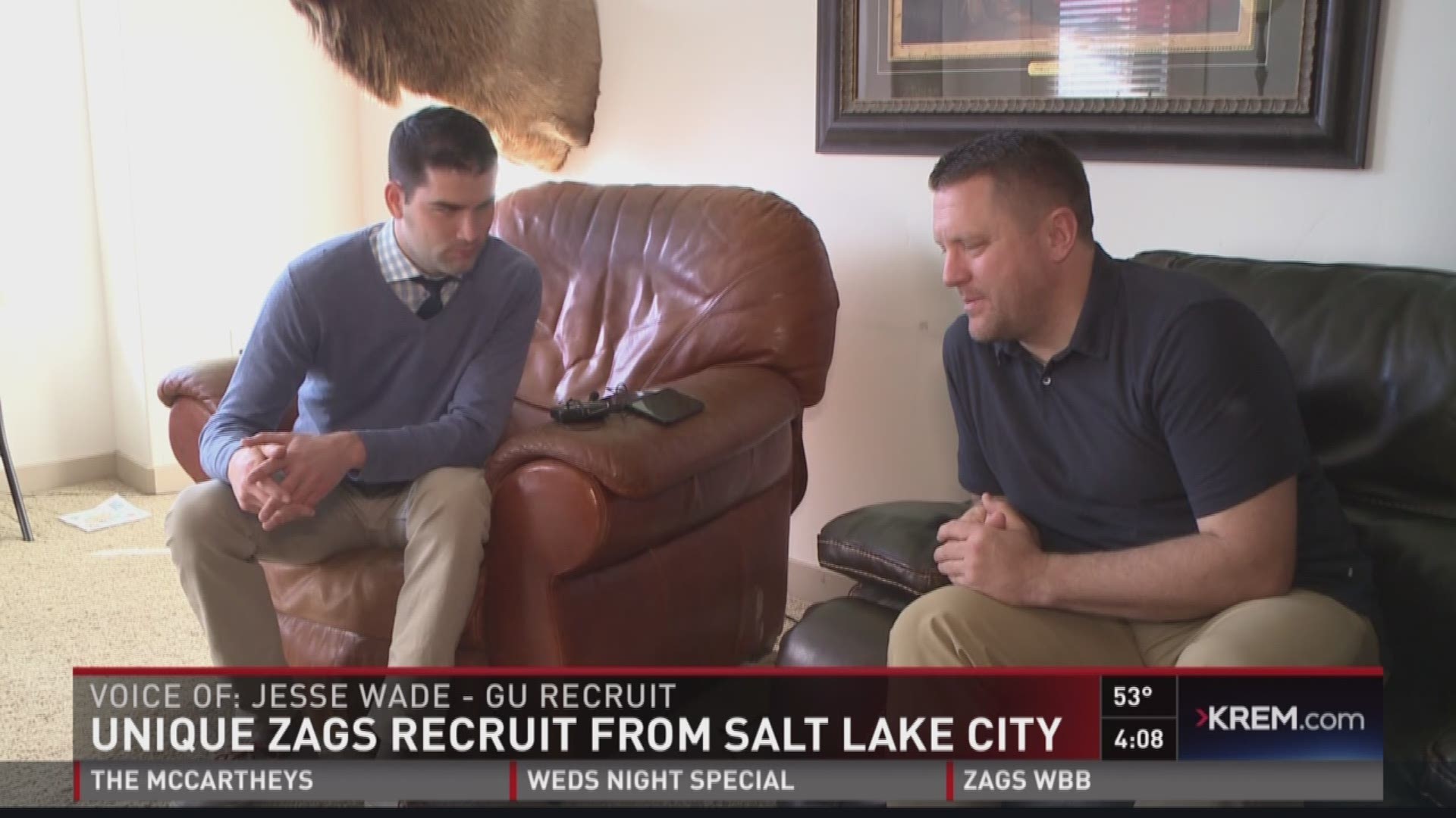 KREM 2's Darnay Tripp and Evan Closky report on a unique recruit, Jesse Wade, who will head to the Lilac City after he graduates from high school. (3-15-17)