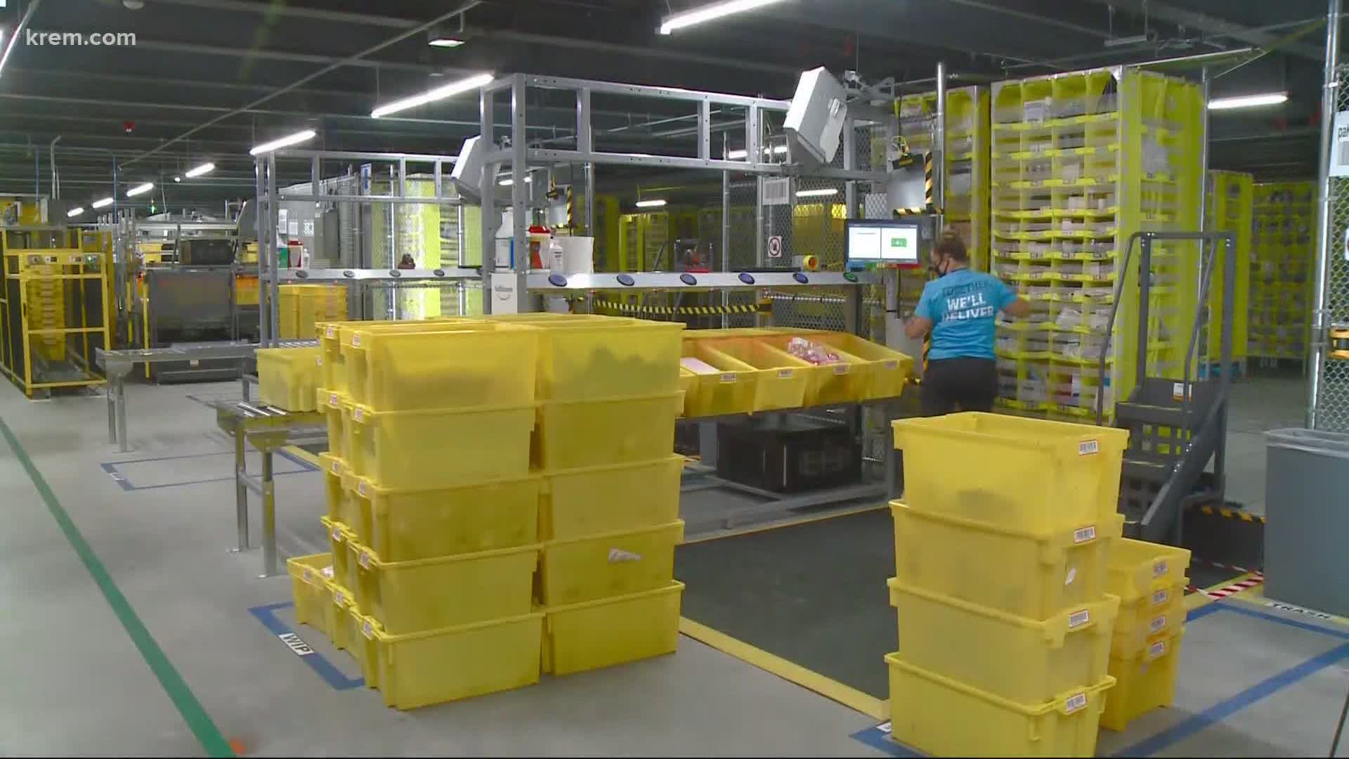 KREM's Amanda Roley took a tour of Spokane's Amazon fulfillment center to see what the inside of the building looks like.