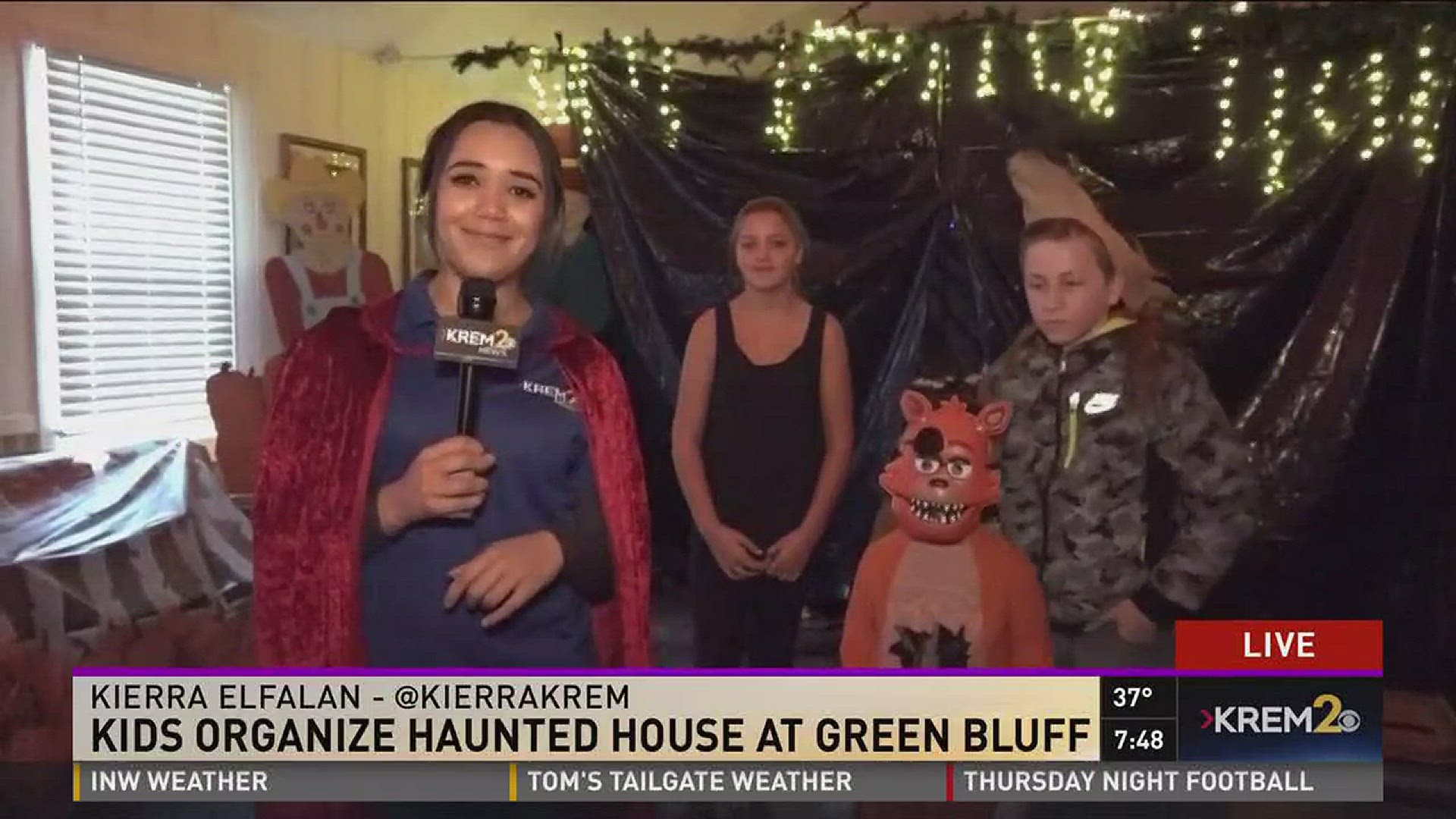 Kids organize haunted house at Green Bluff (10-26-17)