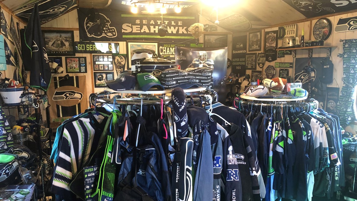 Nine Mile Falls woman takes Seahawks fandom to next level with 'Mom Cave'
