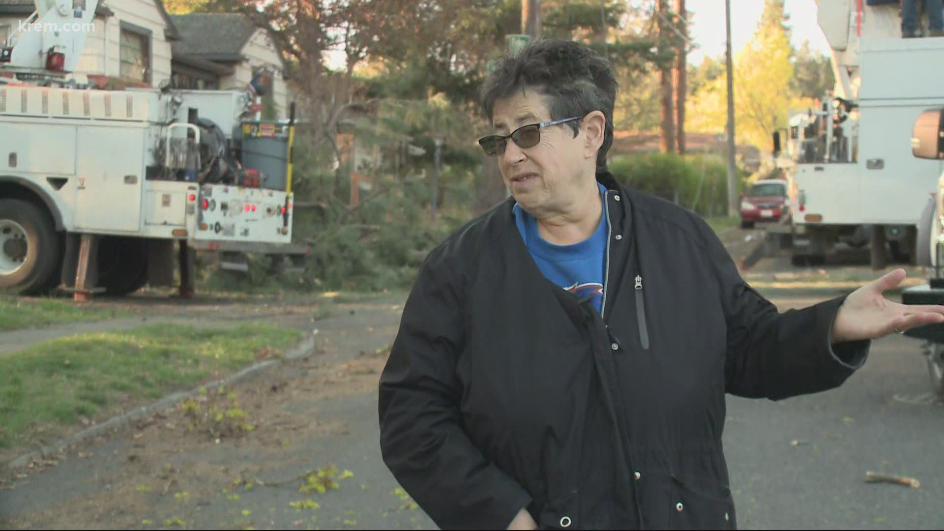 Residents of the South Hill woke up to downed trees and powerlines after a night of strong winds.