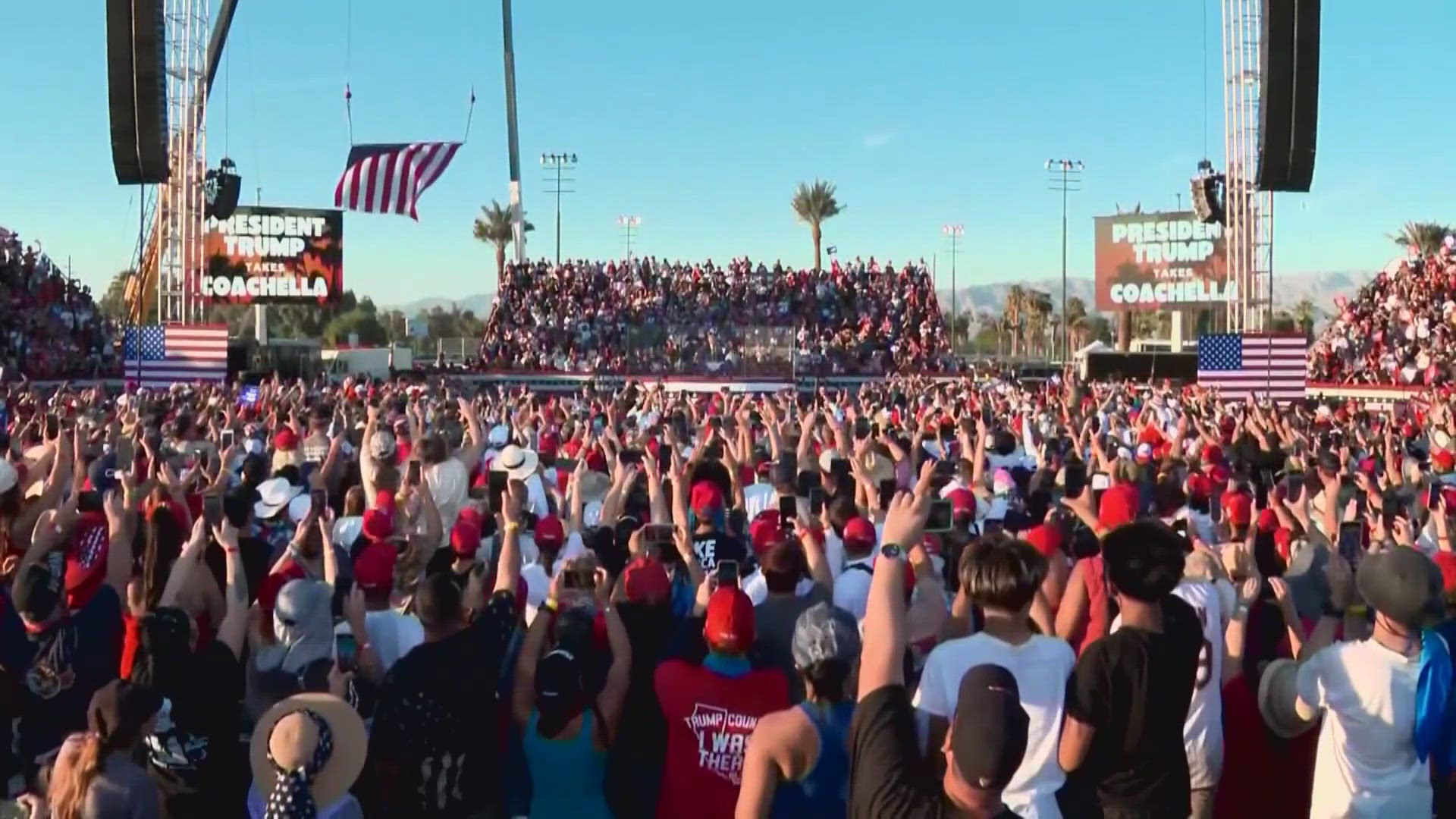 The arrest happened at the former president’s rally in California’s Coachella Valley. 49-year-old Vem Miller had a shotgun and high-capacity magazine.