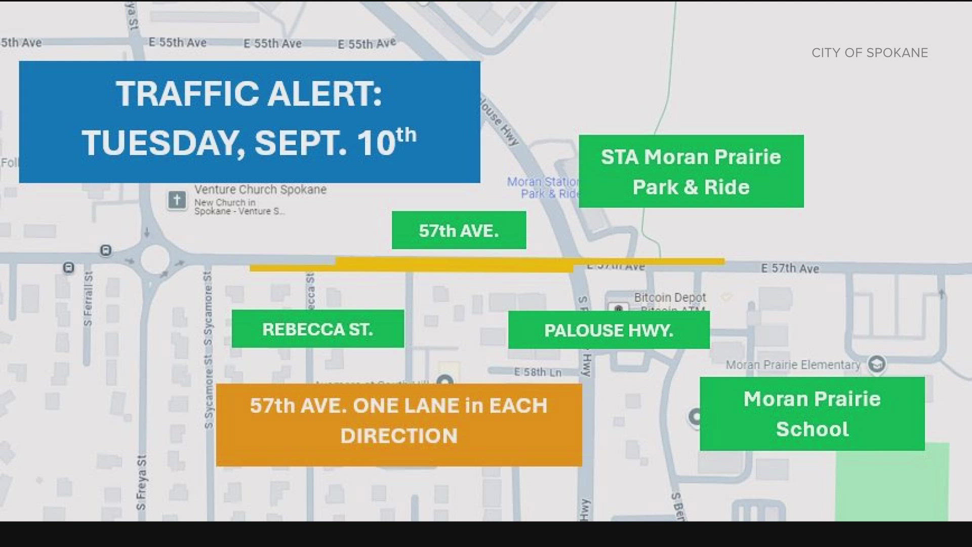 The City of Spokane will be working on several projects that may impact drivers this week.