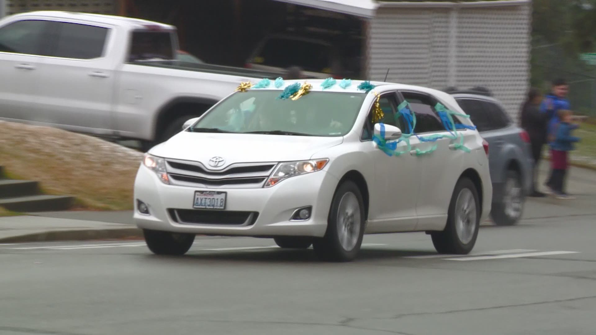 Teachers at Spokane's Indian Trial Elementary School held a car parade to say hi to students during the coronavirus shutdown.