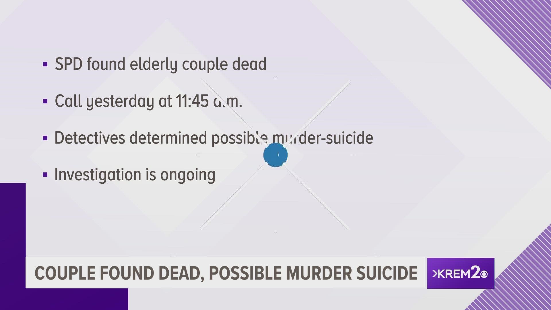 The identity of an elderly couple and the cause and manner of their death has not been released.