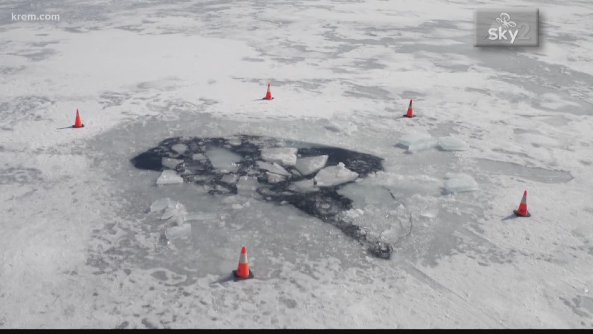 KREM Reporter Taylor Viydo visited Hayden Lake, where a man drove 650 feet before his car started breaking through the ice.