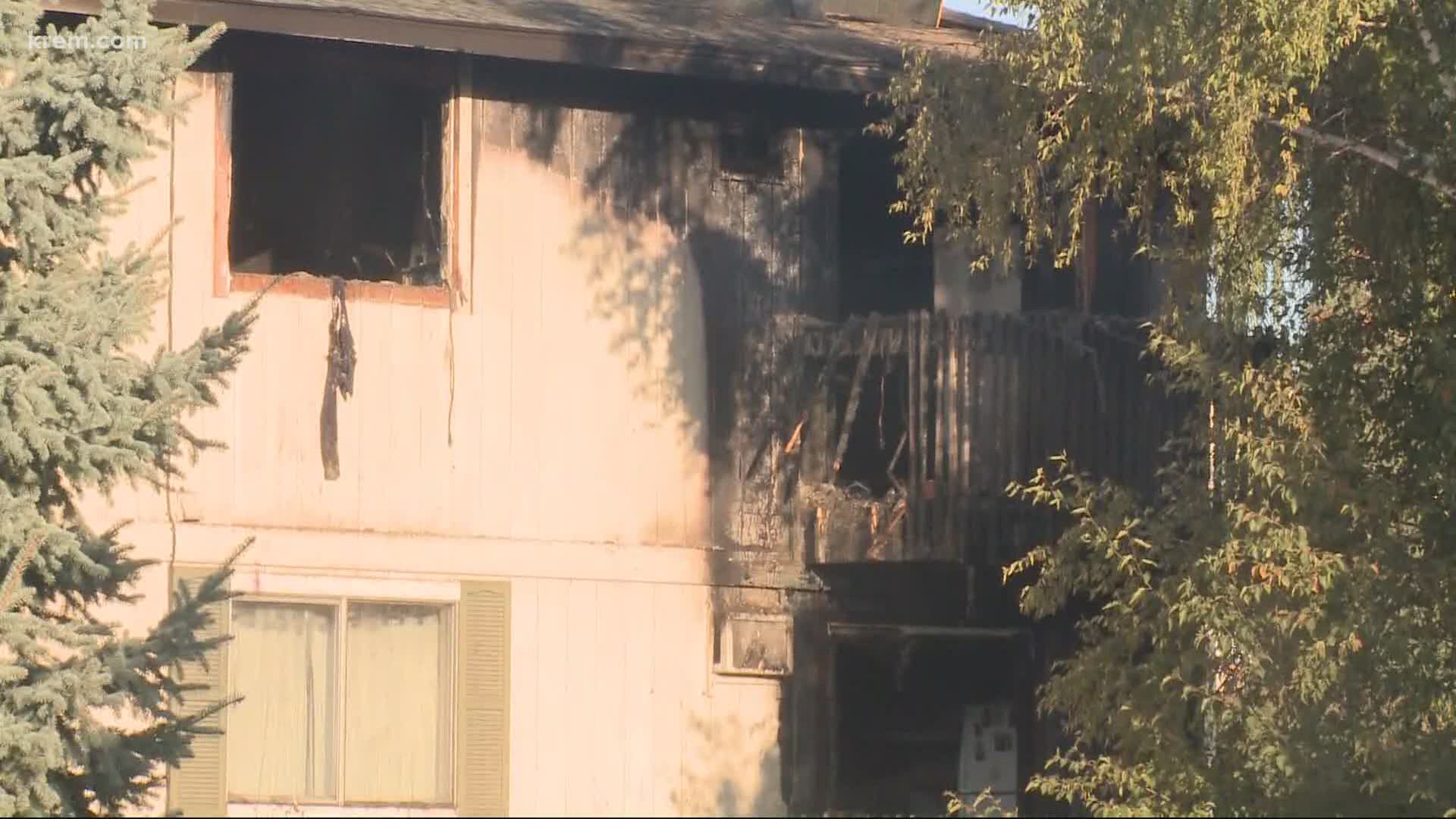 Three units of Sunset Hill apartments burned, displacing seven people, according to fire crews on scene.