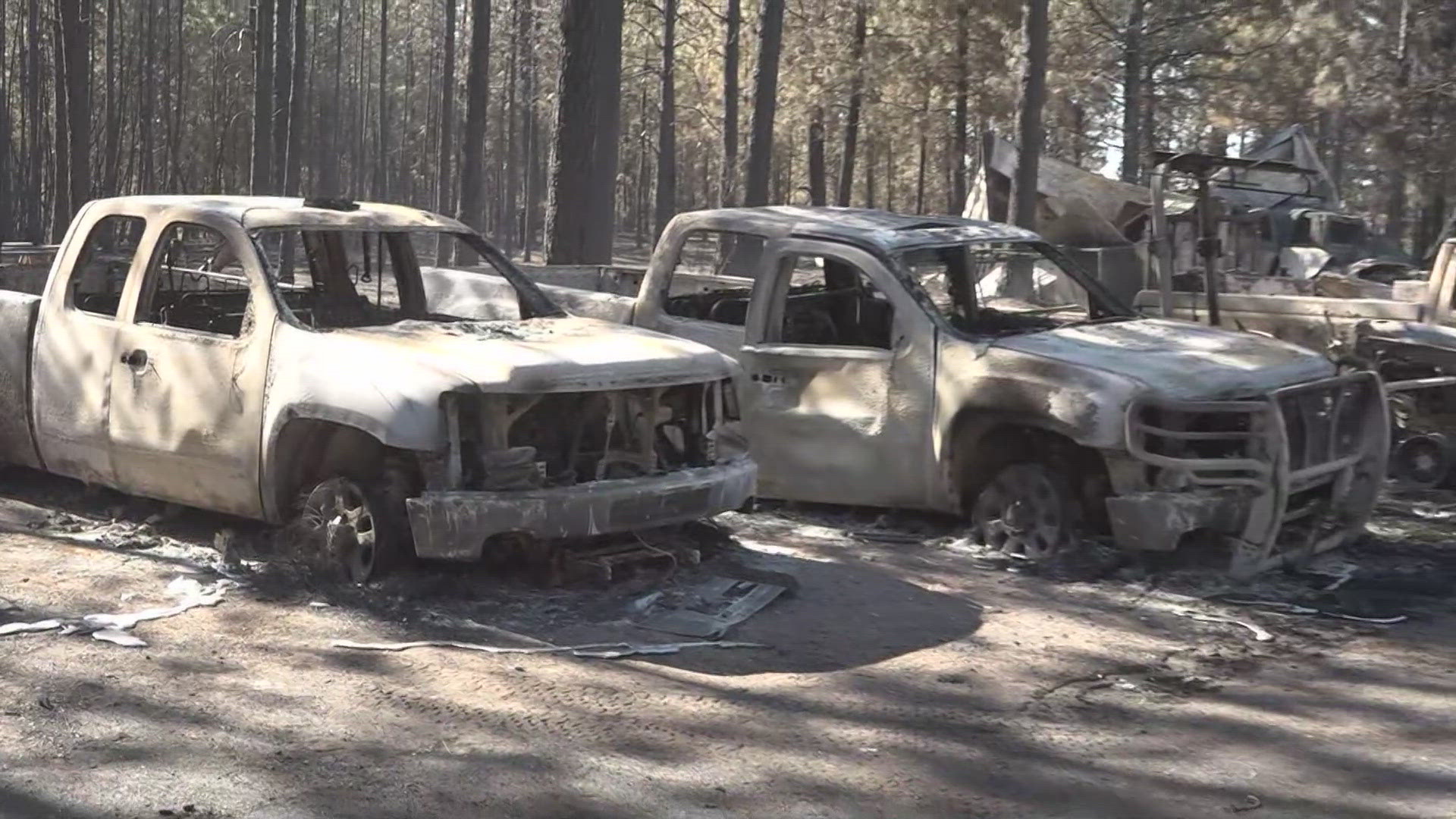 The fire burned 75 acres, destroyed three out buildings, and multiple cars, but it could've been worse.