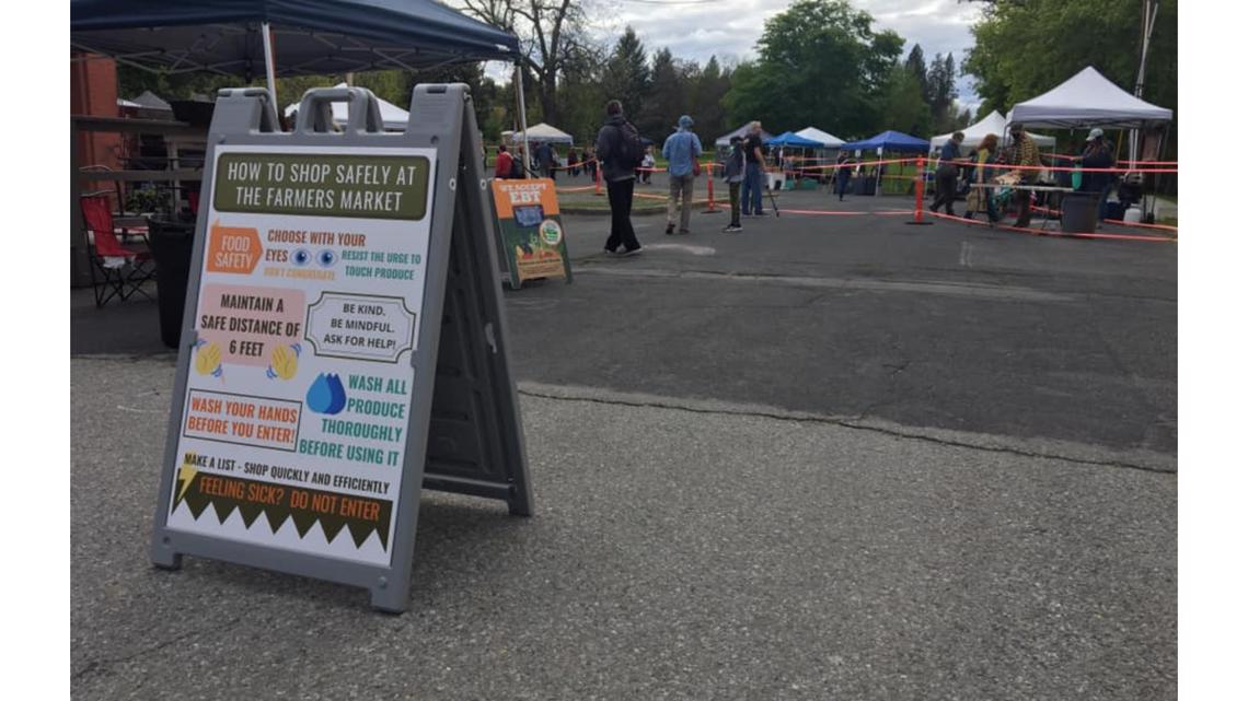 When will farmers markets in the Spokane area reopen?