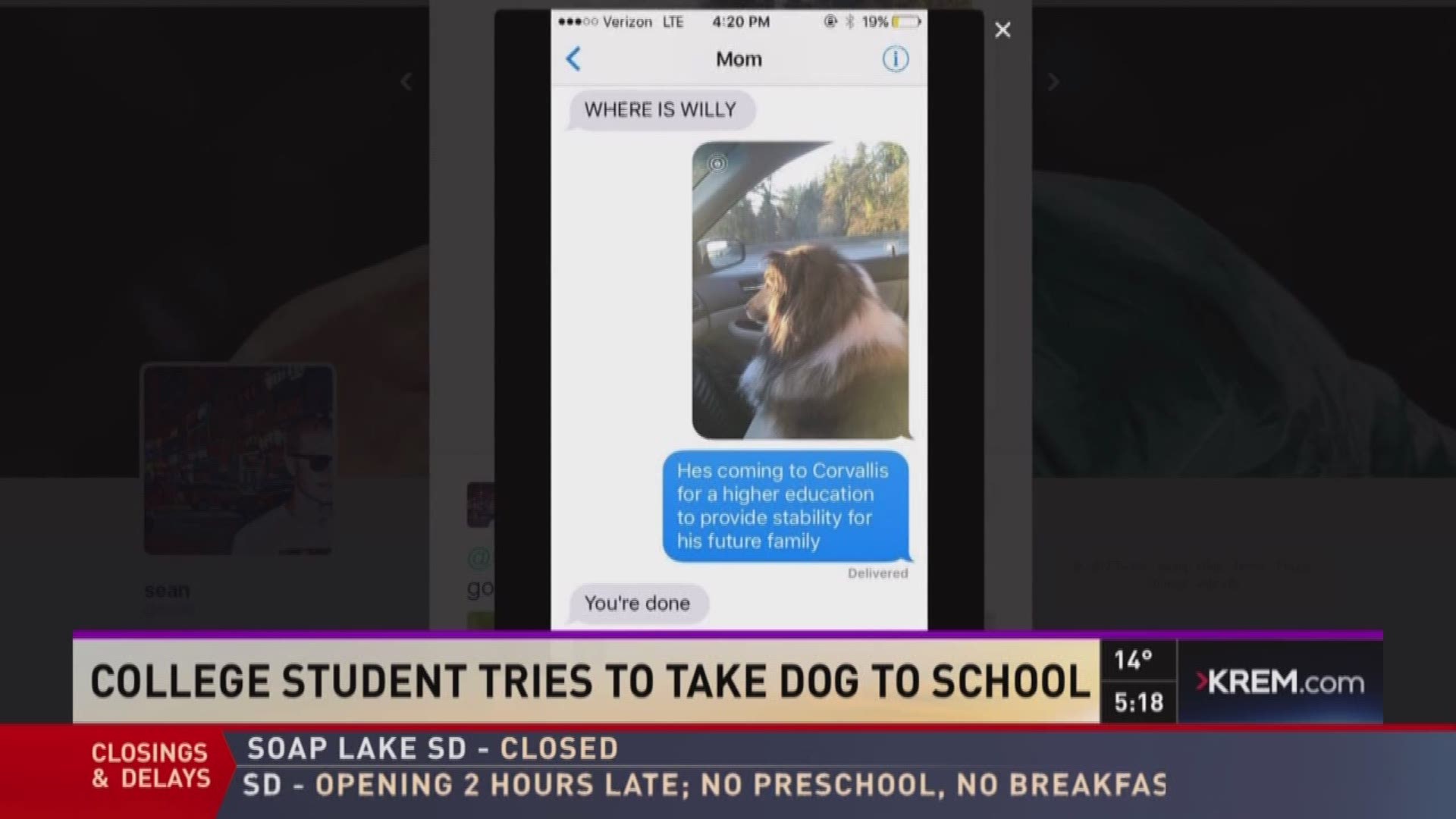 OSU student takes dog to college