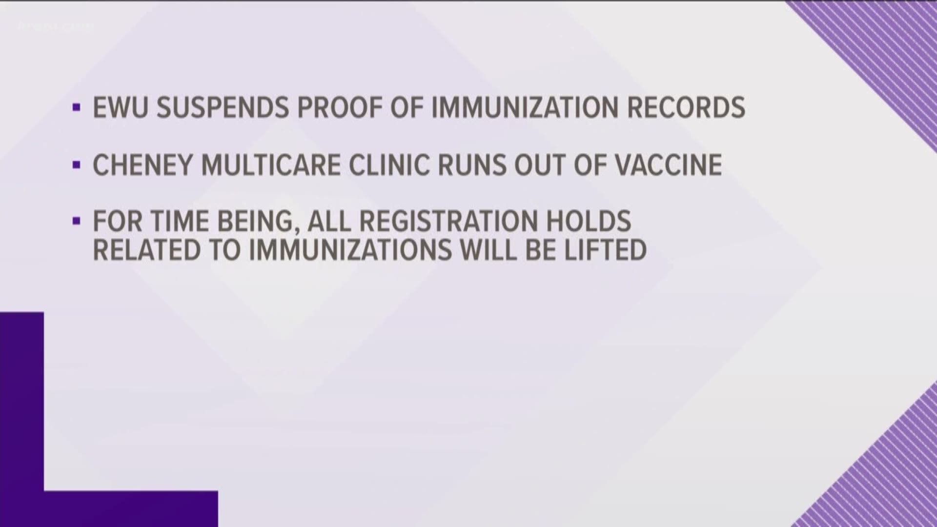 In February, the EWU Board of Trustees passed a policy requiring all students to provide proof of MMR vaccination.