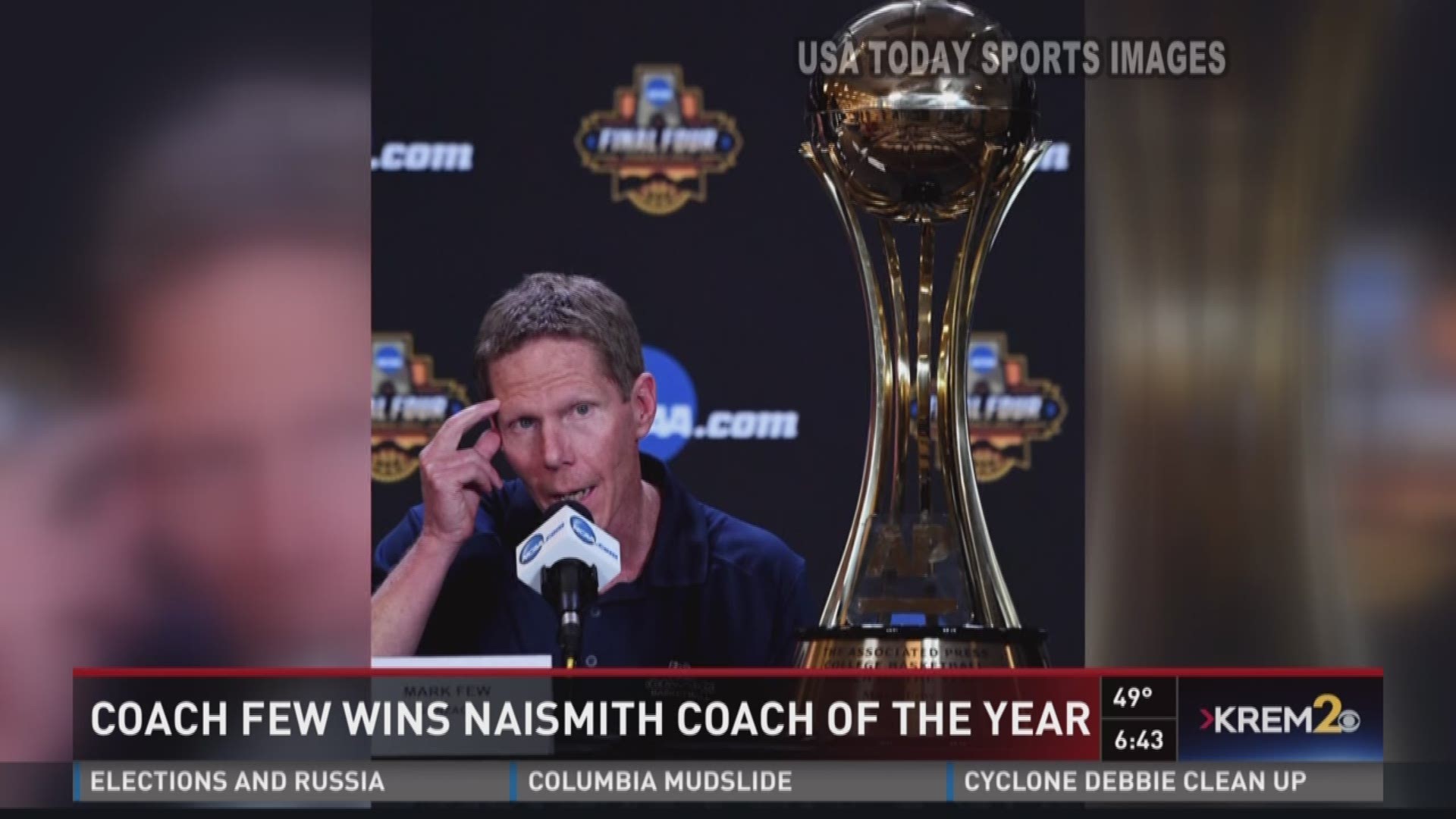 Mark Few wins Naismith and NABC Coach of The Year awards 