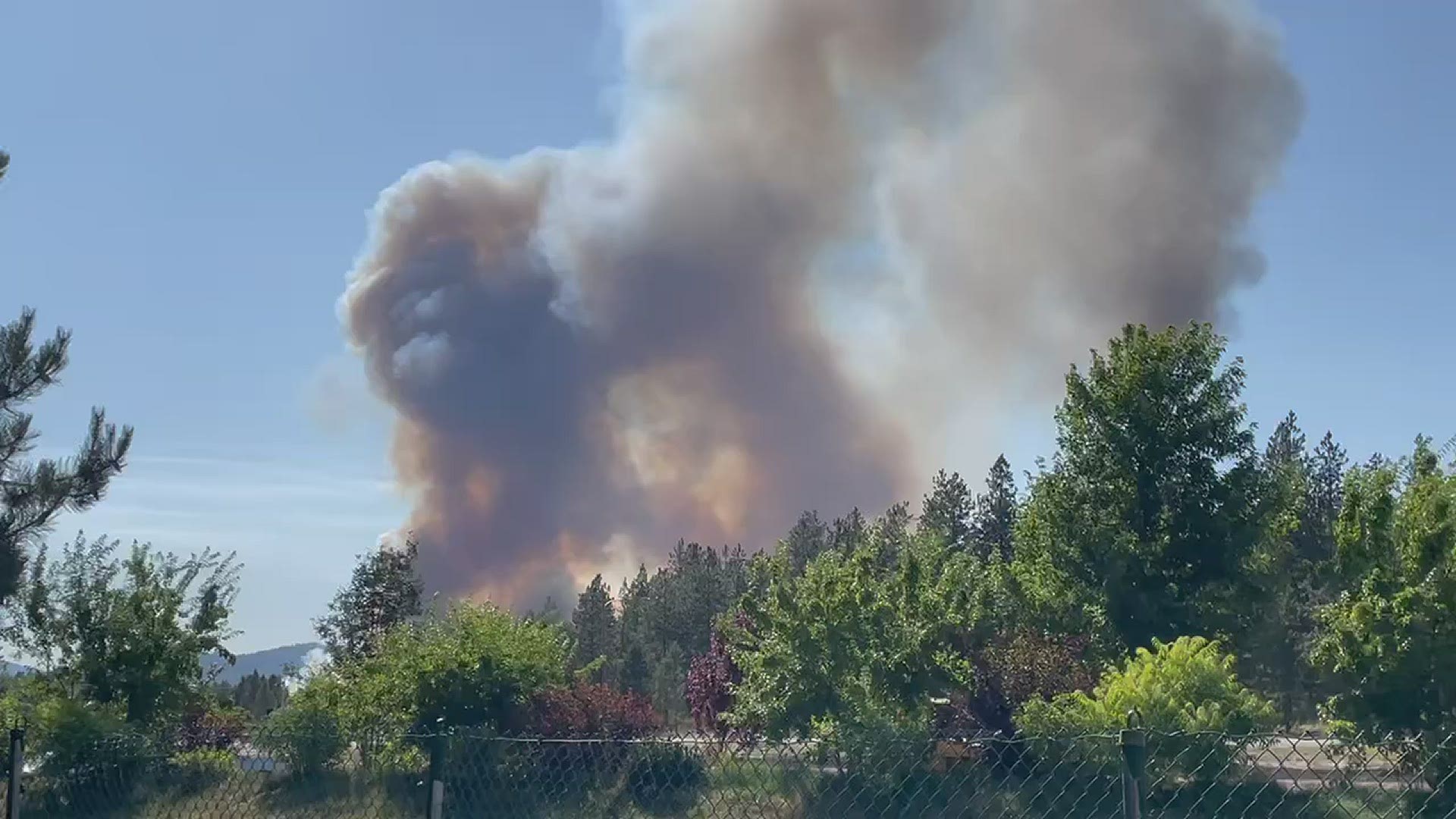 A wildland fire is rapidly spreading near Silverwood Theme Park in Athol. It started near the intersection of Brunner Road and Neighborhood Court.
