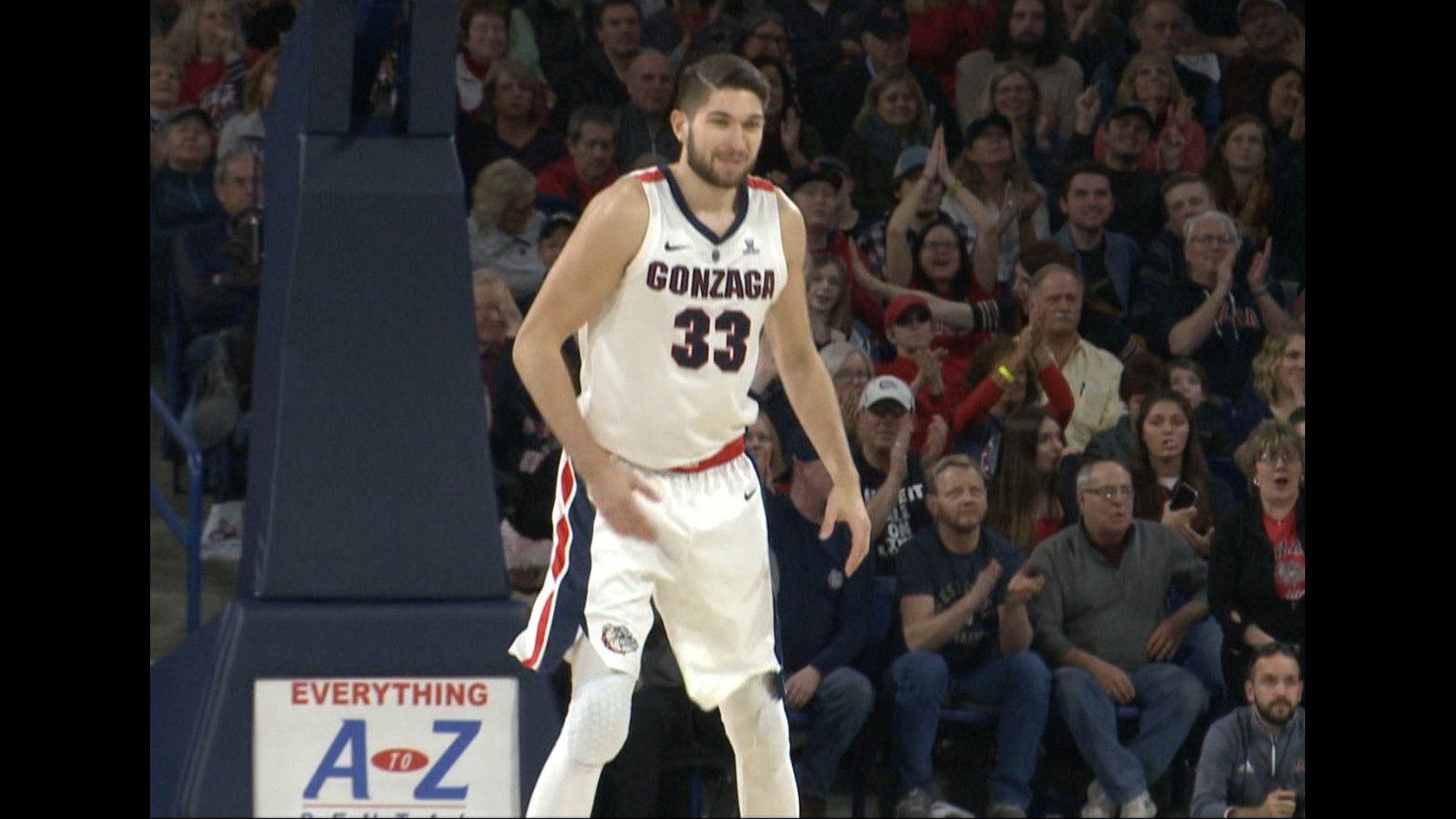 The French forward is expected to return soon, maybe as early as the West Coast Conference tournament. See how he helps the Zags' stat line when he's able to play.