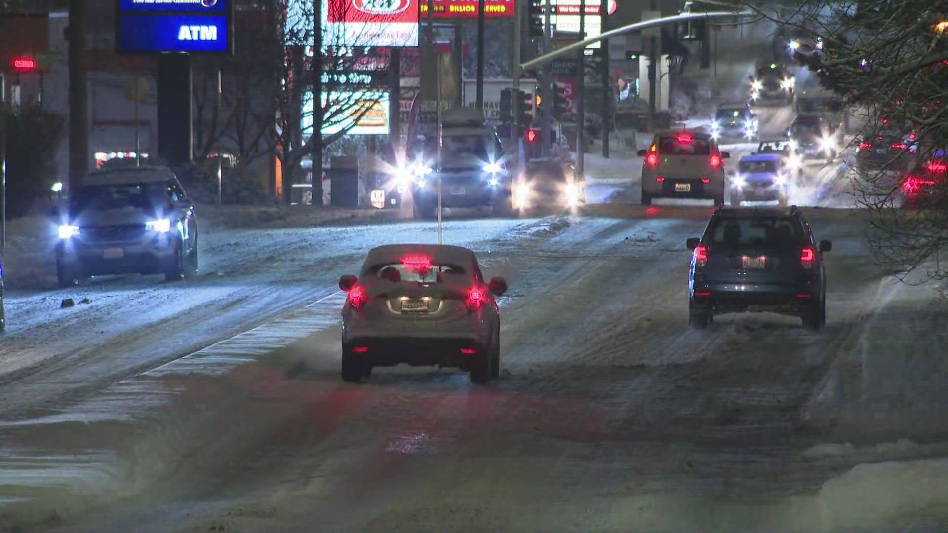 KREM 2 News at 5 has been live on the South Hill covering driving conditions for the Friday evening commute.