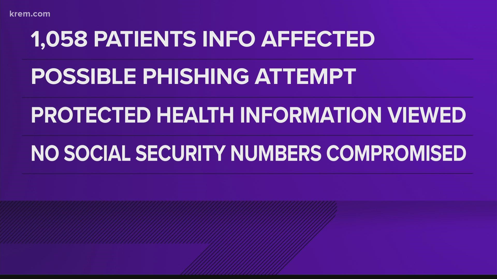 SRHD IT staff were alerted of an unauthorized breach of personal health information via a phishing email on Dec. 21, 2021.