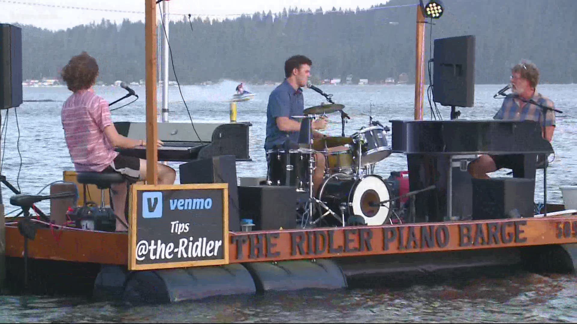 It's been six months since the piano bar in downtown Spokane closed its doors. But the musicians are still playing music from a barge on Deer Lake.