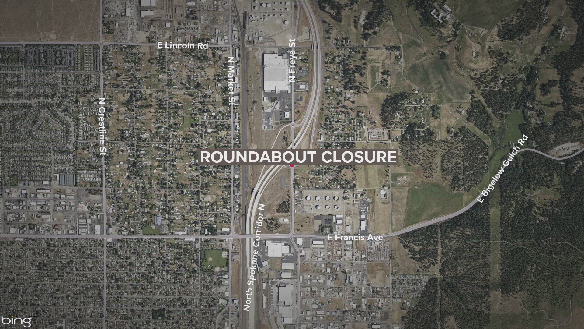 The overnight closures start Sunday, Sept. 15 and are expected to last three days. Crews are working on applying permanent striping to the roundabout.