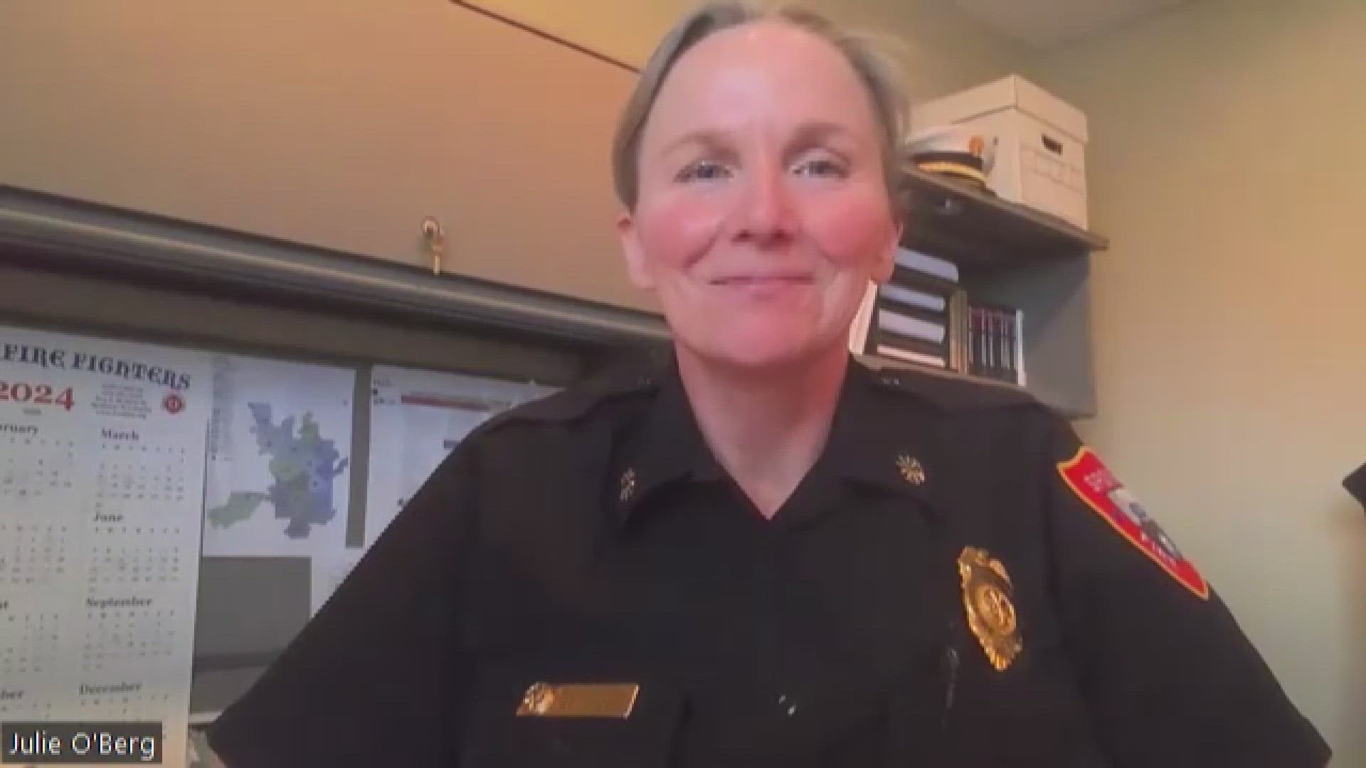 Julie O'Berg has been serving as the interim fire chief since January 2024 and is the first woman appointed to lead the department.