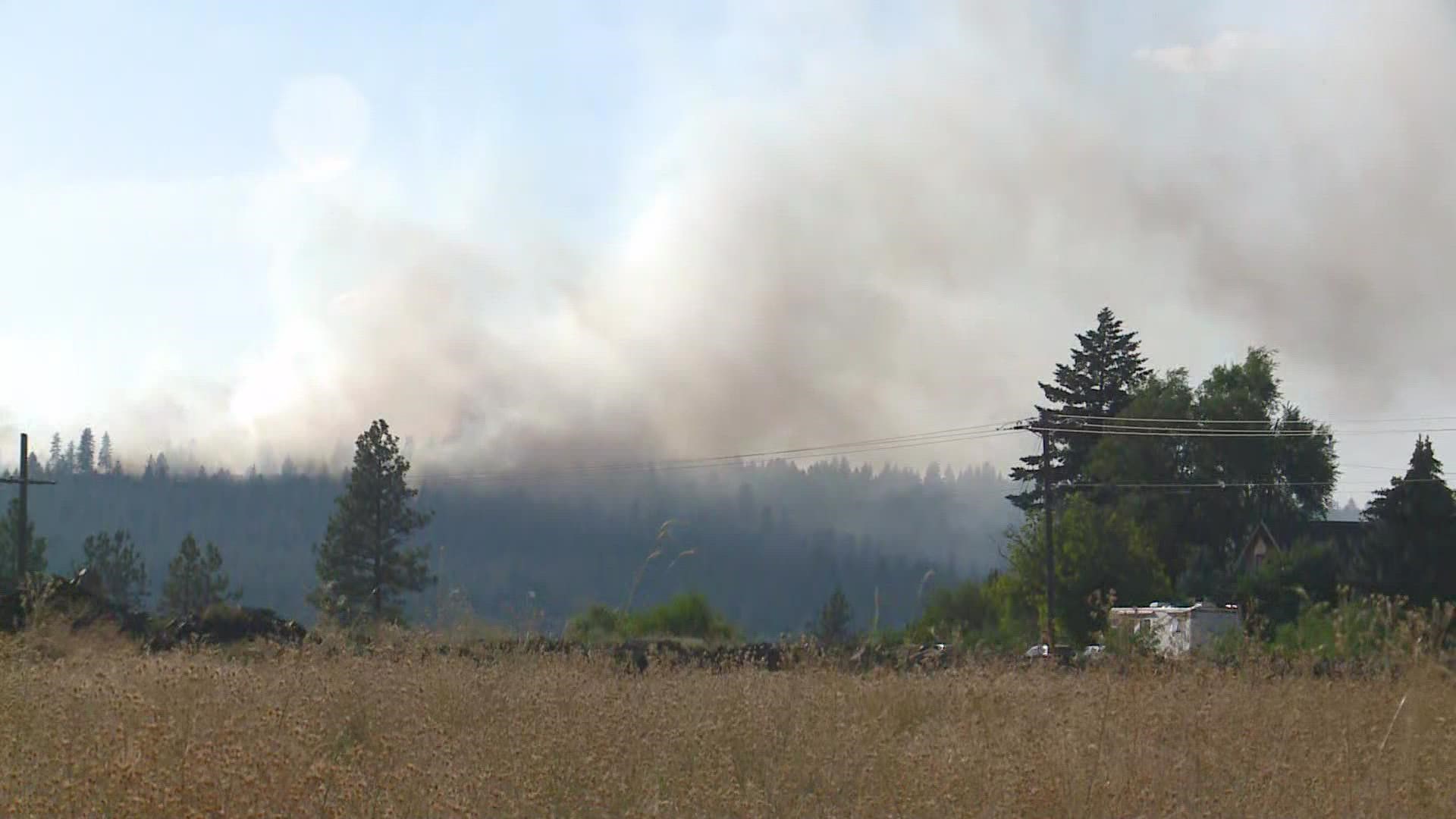 The fire started at approximately 4:20 p.m. on Friday. It is currently burning approximately 5 acres