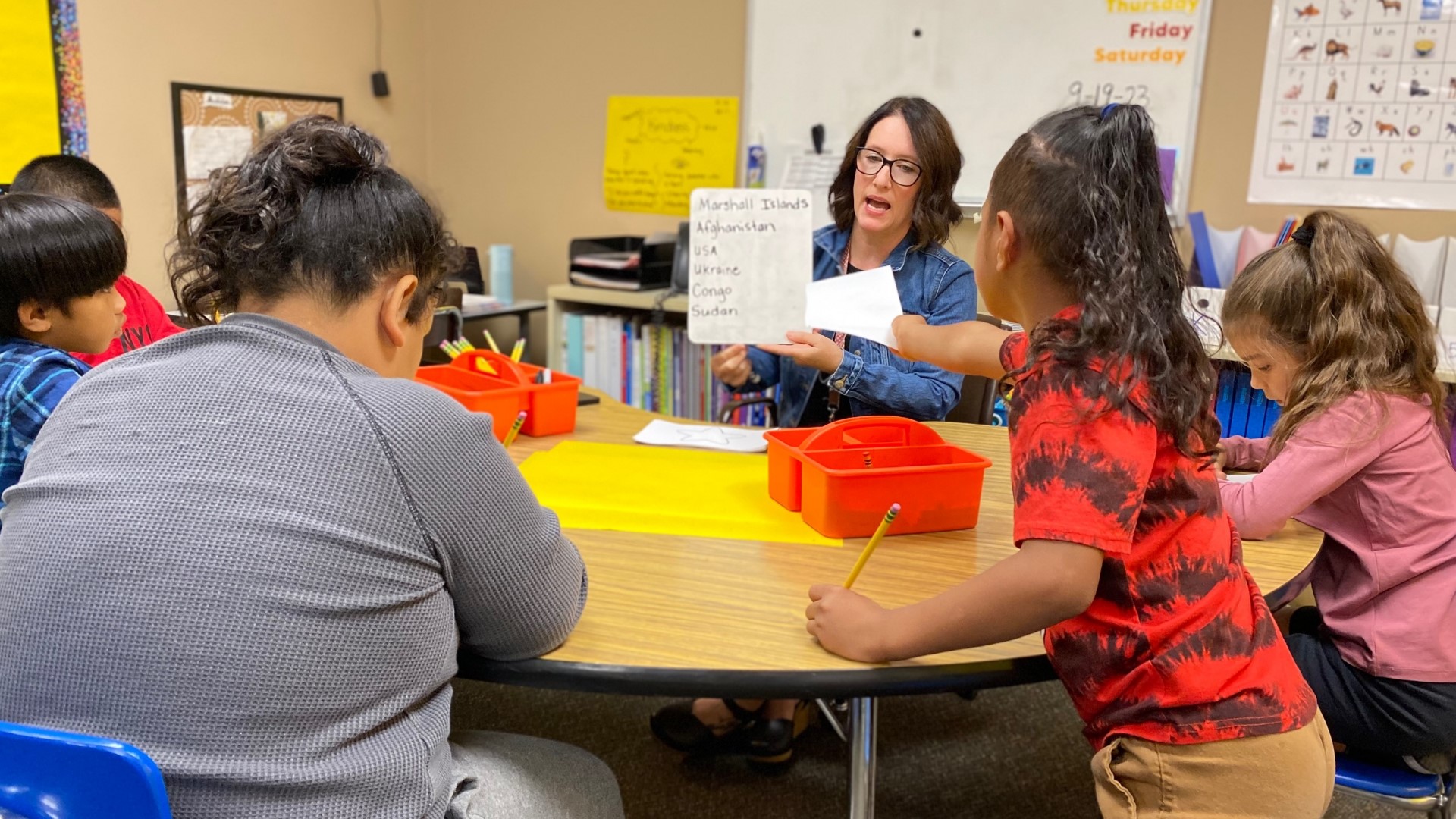 Checking out the fun activities going on at Audobon Elementary