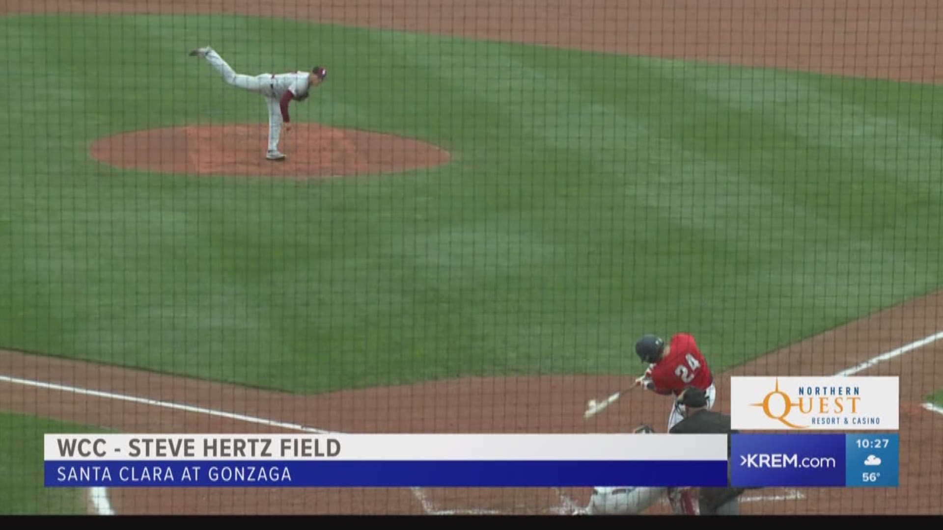 Gonzaga hits four homers to beat Santa Clara, 5-3.